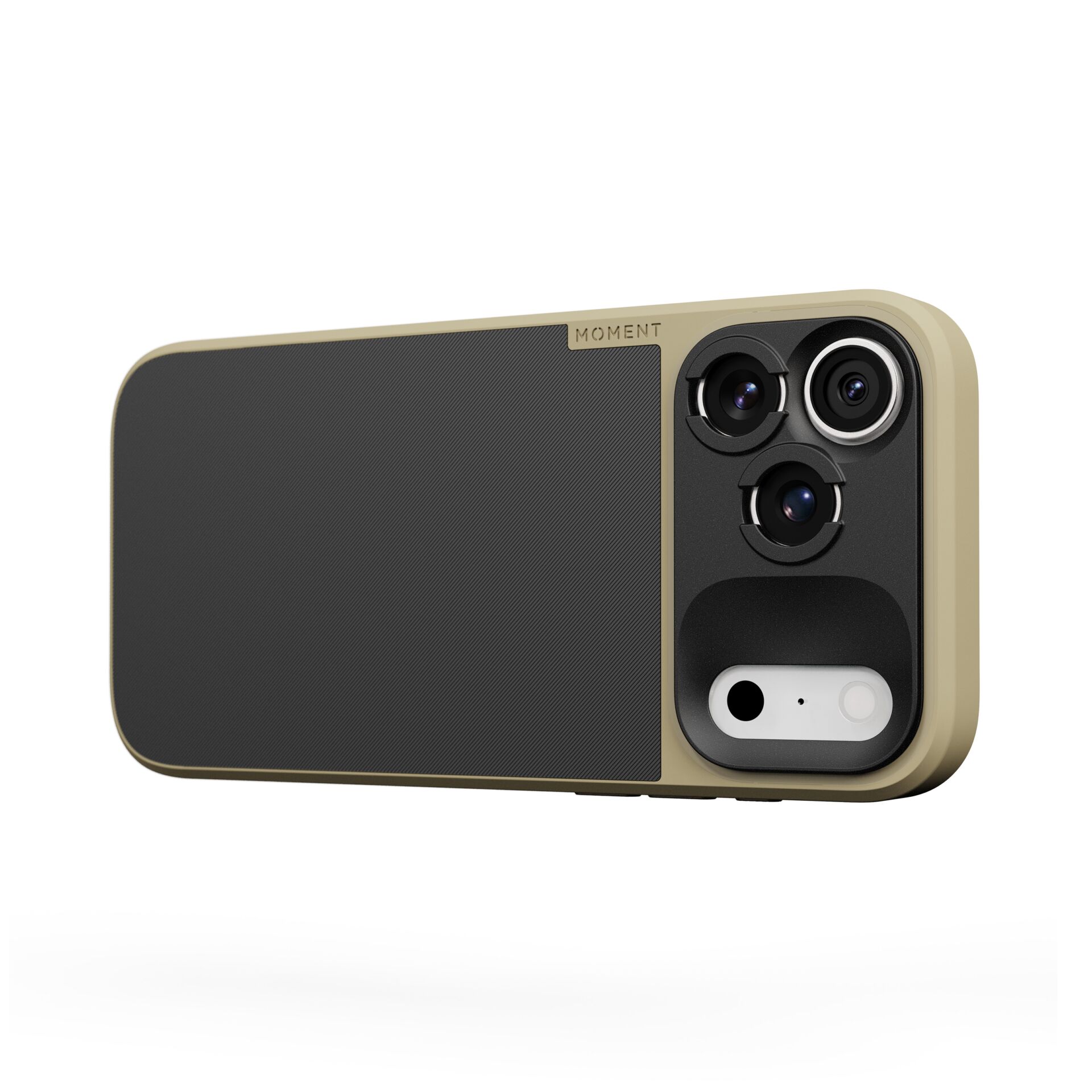 Smartphone camera, Triple camera, Gold case, Phone accessory, Slider switch