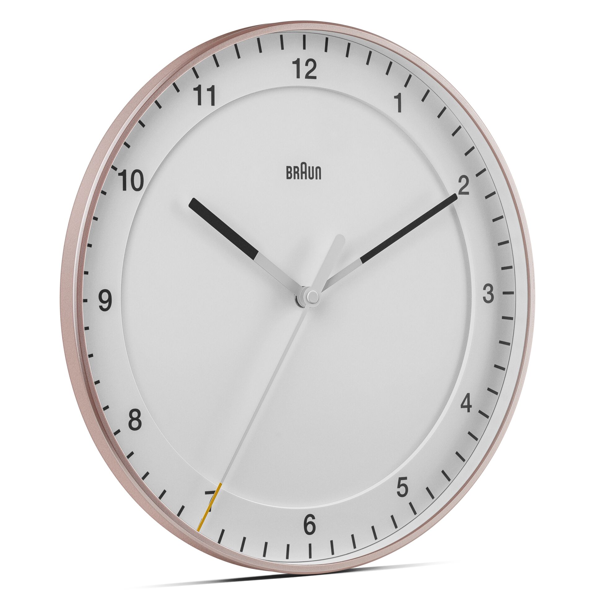 Wanduhr, Analoguhr, Rosenholz, Grau-Weiß, Minutenziffern