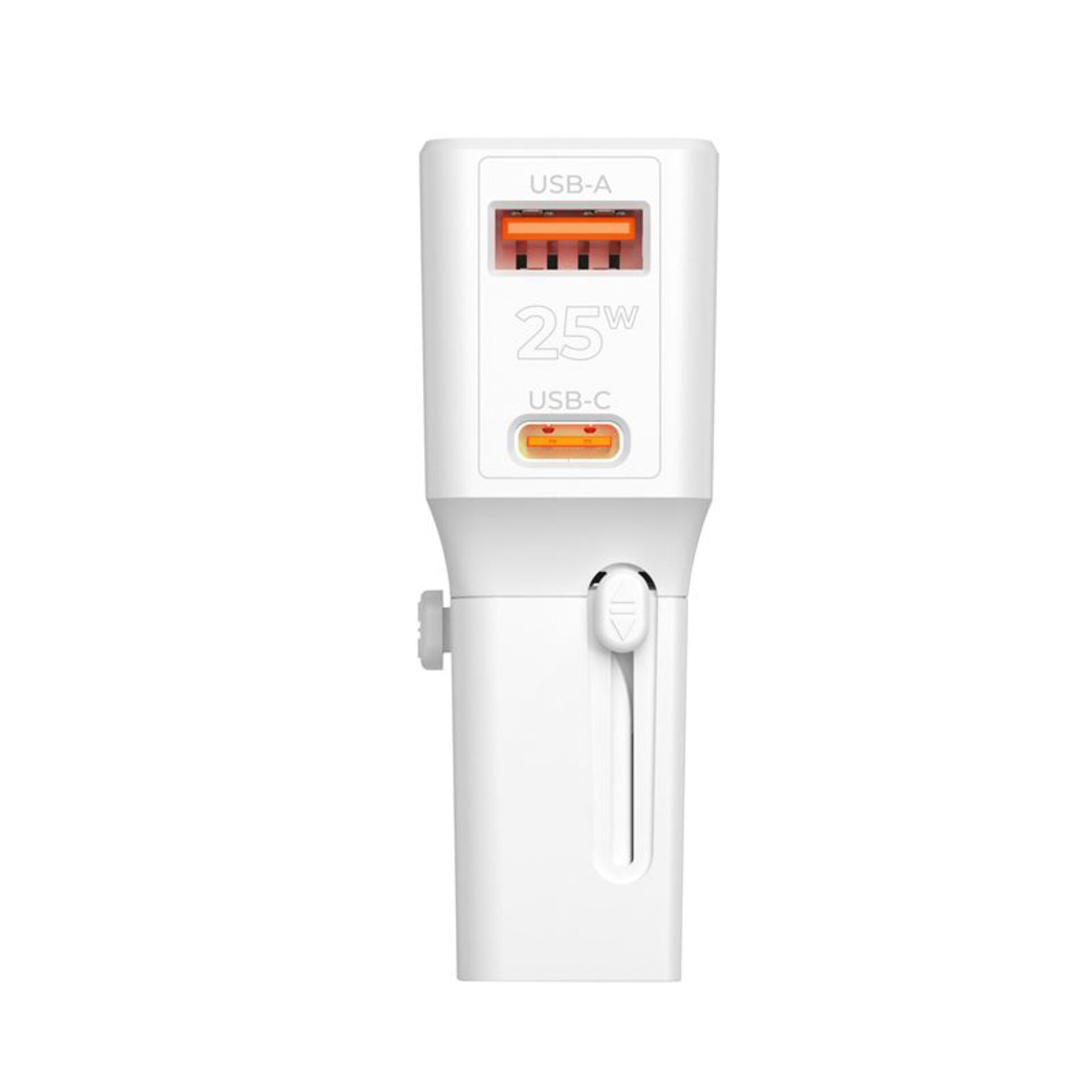 USB-A, USB-C, 25W, Adapter, Weiß