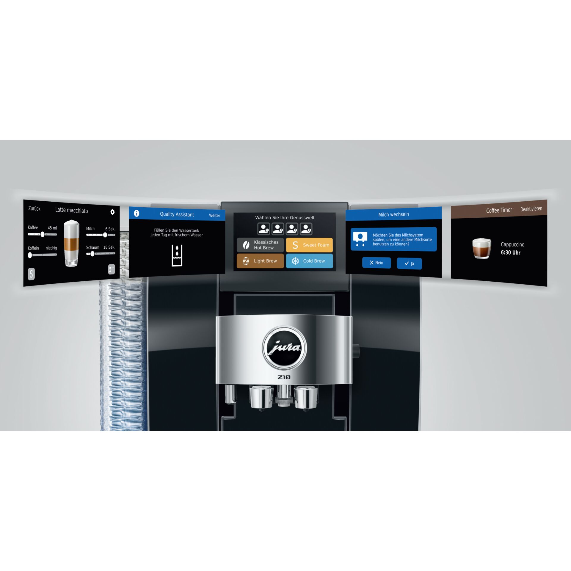 Kaffeemaschine, Espressotresor, Benutzeroberfläche, 6 Thermo, Brühgruppe