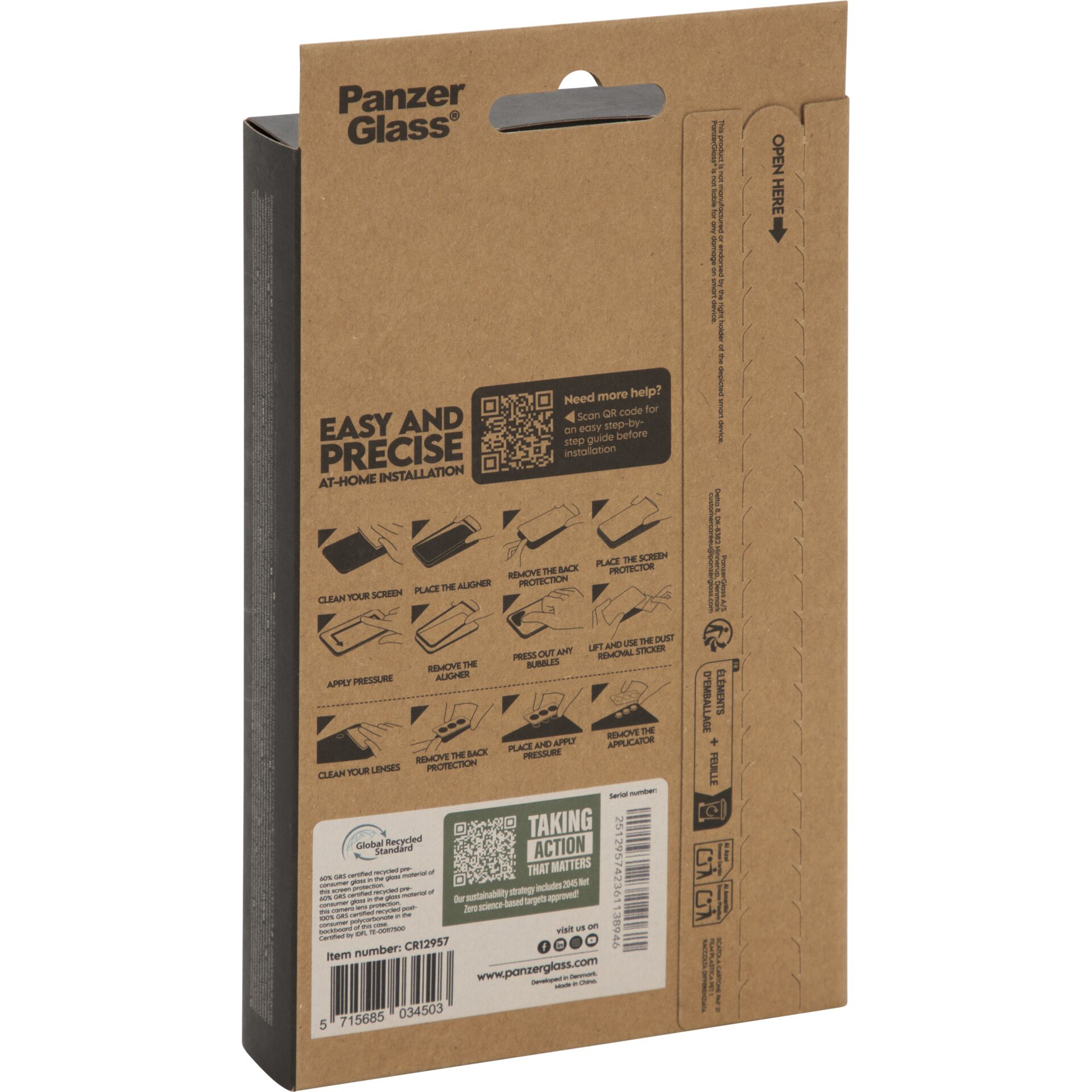 Kartonverpackung, Panzer Glas, Displayschutz, Vorbereitung, Anleitung