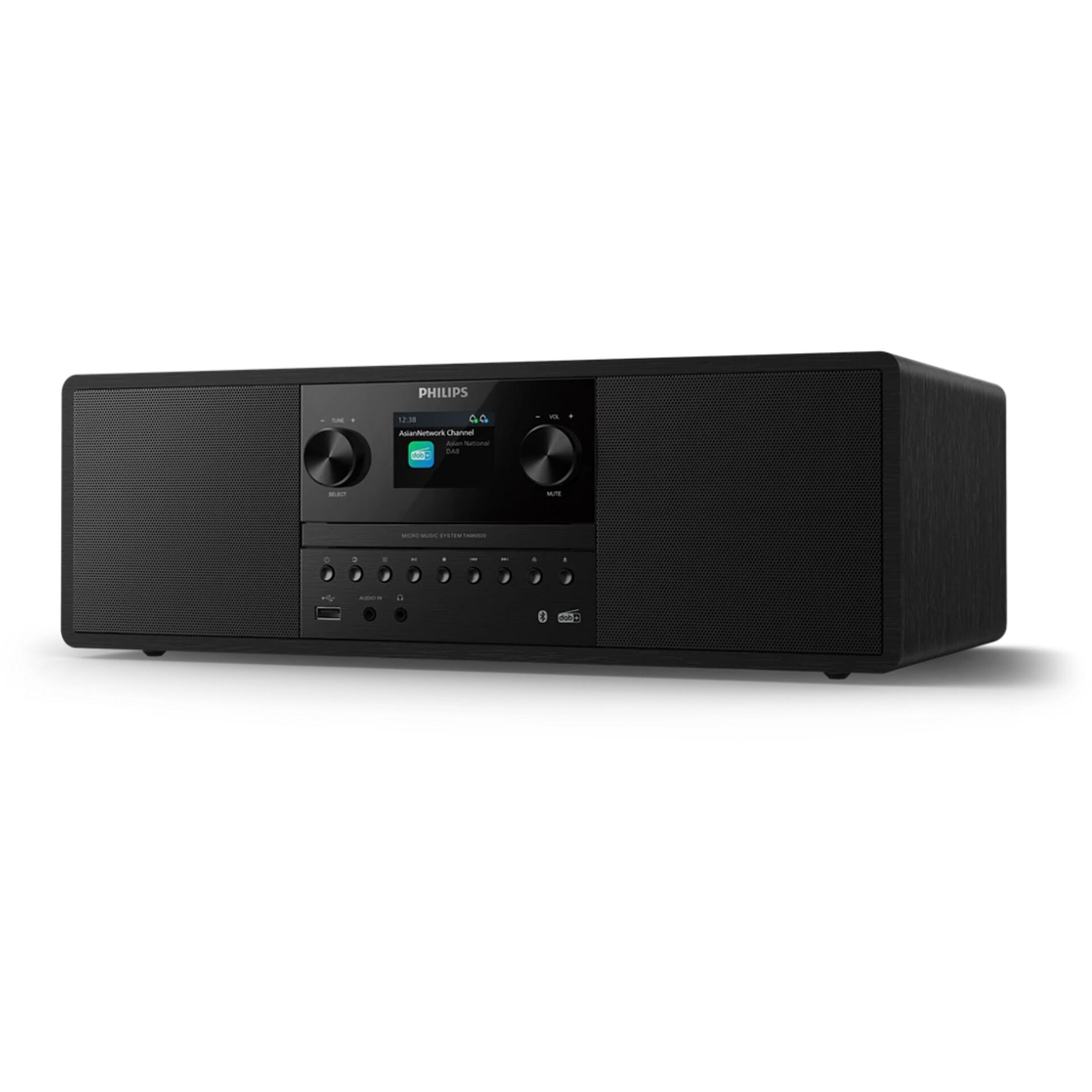 Hifi-Anlage, Bluetooth, Dab+, Schwarz, Bedienfeld