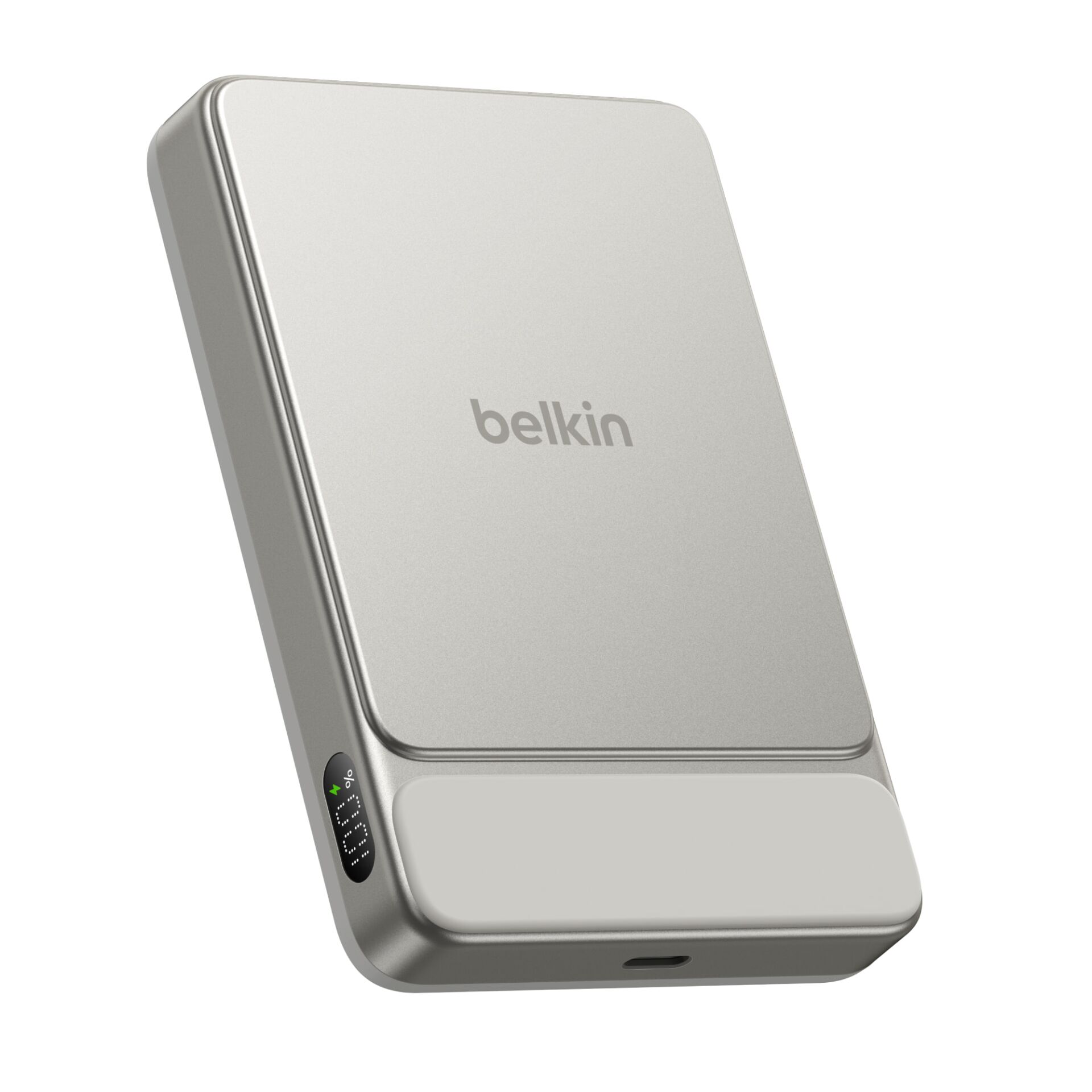 externer akku, Powerbank, USB-C, dünn, silber