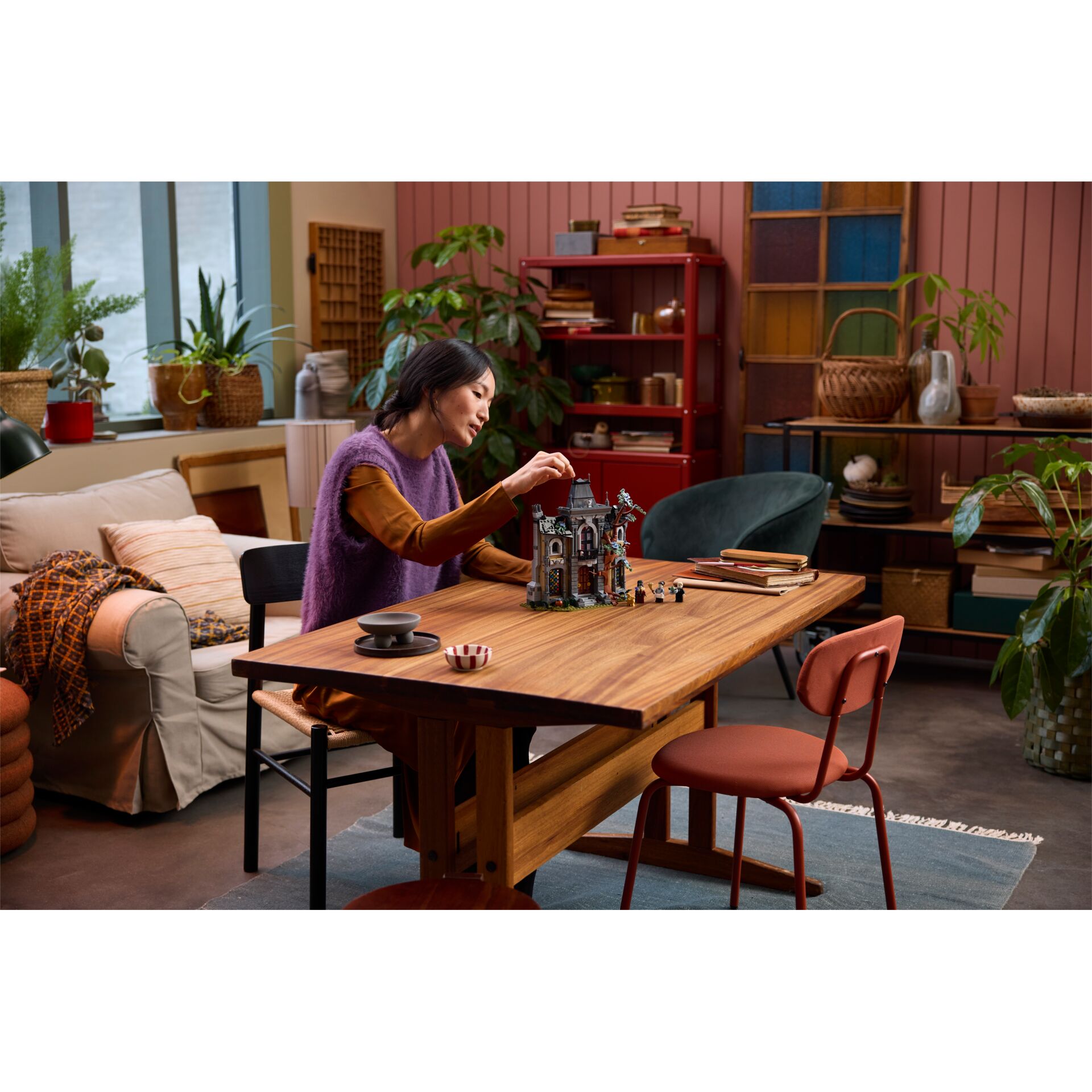 Tisch, Modellhaus, Miniatur, Figuren, Holztisch