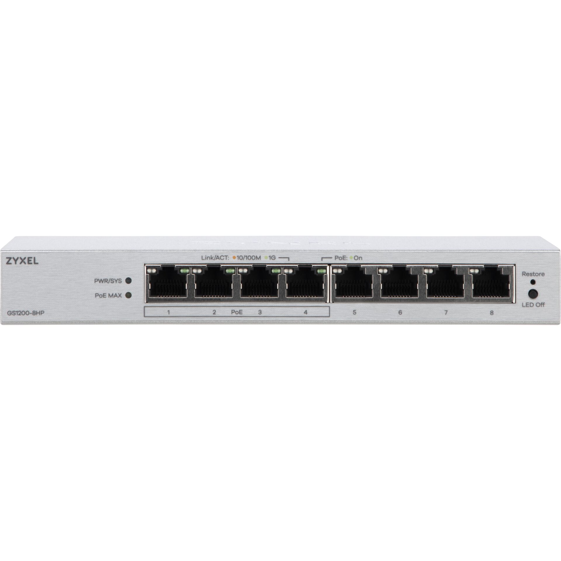 EFH-Switch, PoE-Switch, 8-Port, RJ45, Rack-Mount