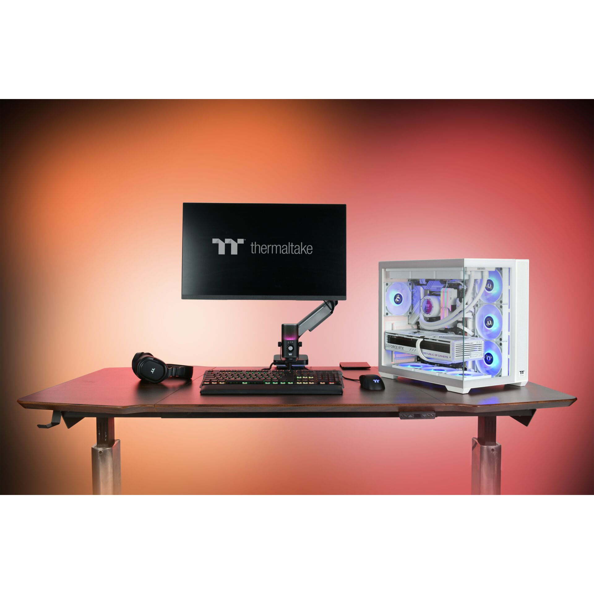 Tabelle, Schreibtisch, Computer, PC, Kopfhörer