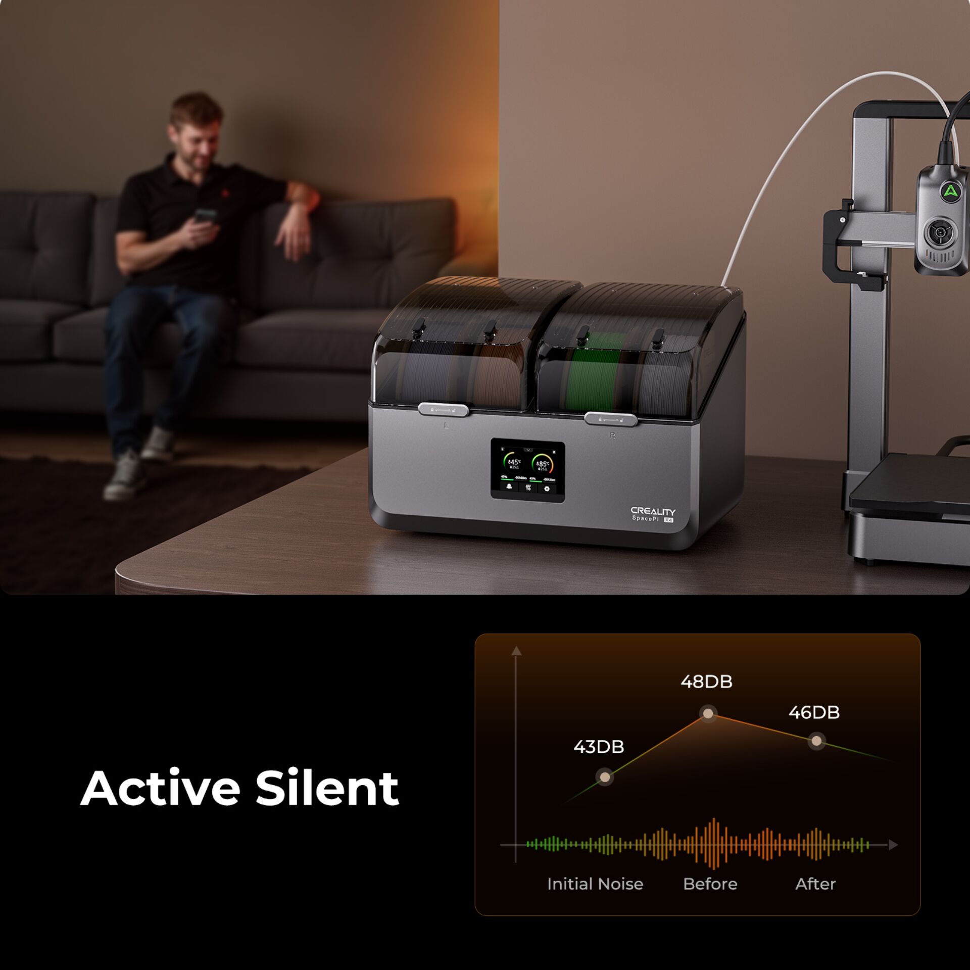 3D-Drucker, Mehrfach-Spule, Filament, Stille, Display