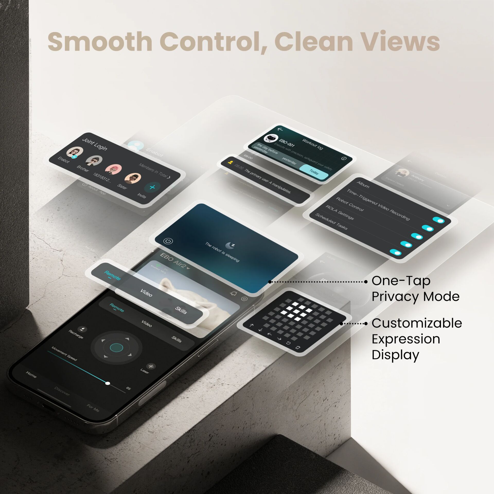 smartphone, Benutzeroberfläche, Privatsphäre-Modus, anpassbare Anzeige, Mobile App