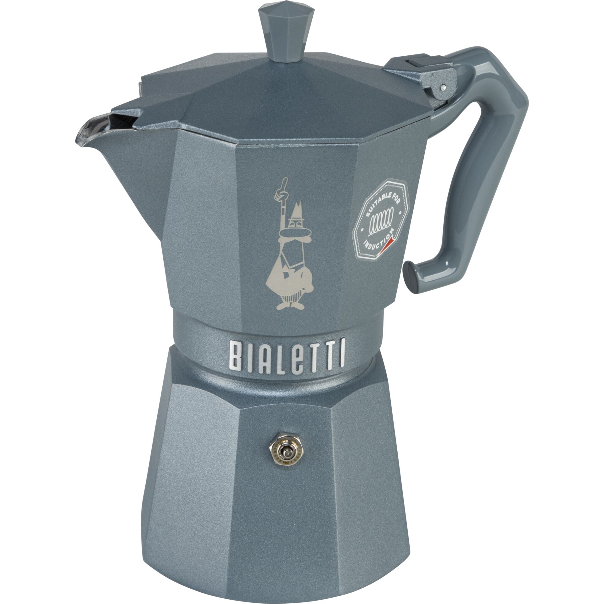 Kaffeemaschine, Moka-Kaffeekocher, Induktionsgeeignet, Metall, Grau