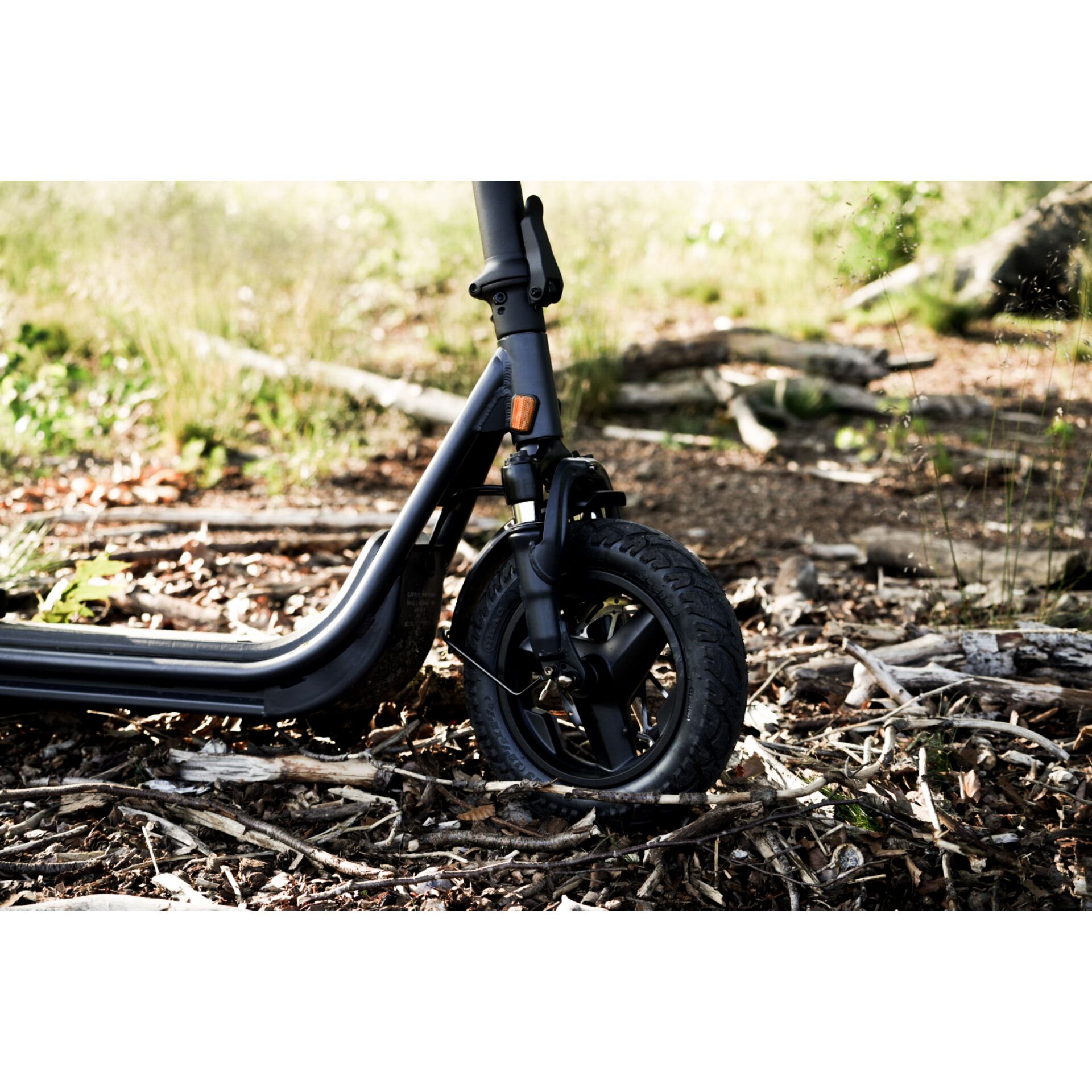 Elektroroller, Roller, Vorderes Rad, Gummi Reifen, Schwarz