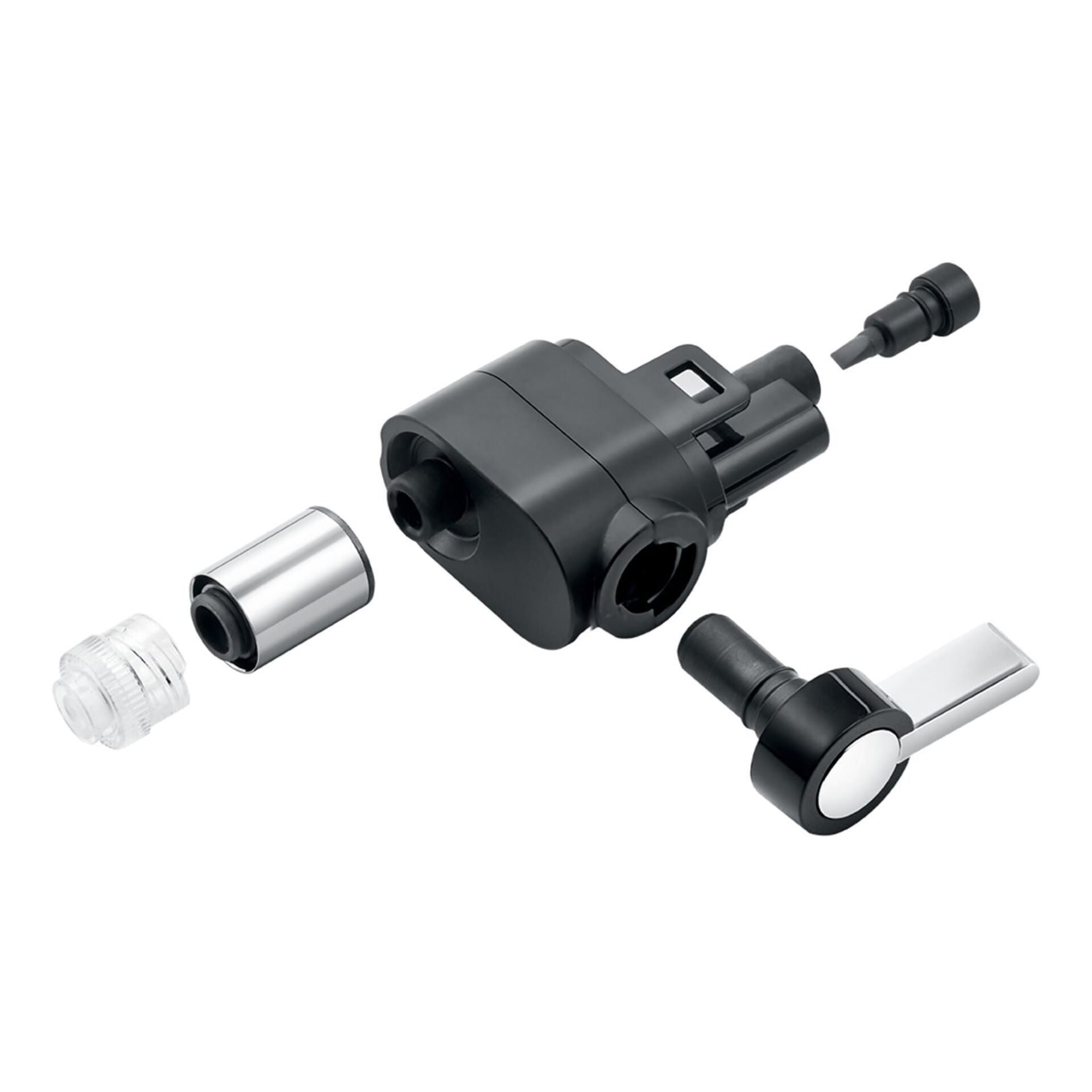 Wasserhahn, Ventil, Schnellkupplung, Gelenkarm, Schwarz