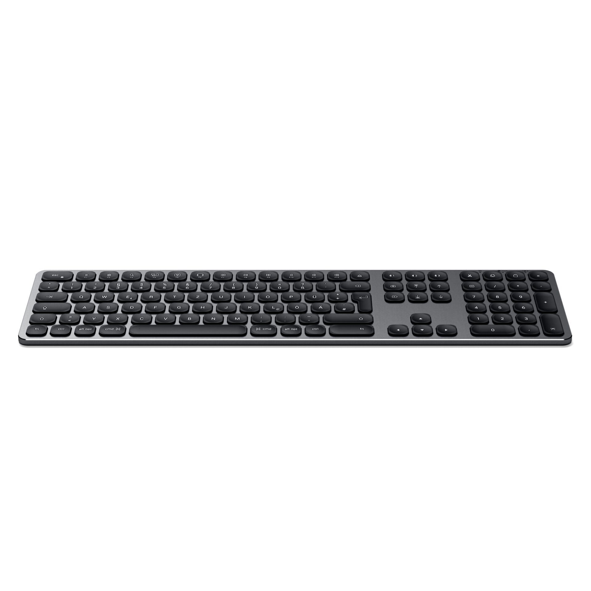 Tastatur, Kabelgebunden, QWERTZ, voller Tastaturblock, schwarz, Tastatur, Bluetooth, QWERTZ, Aluminium, Schwarz