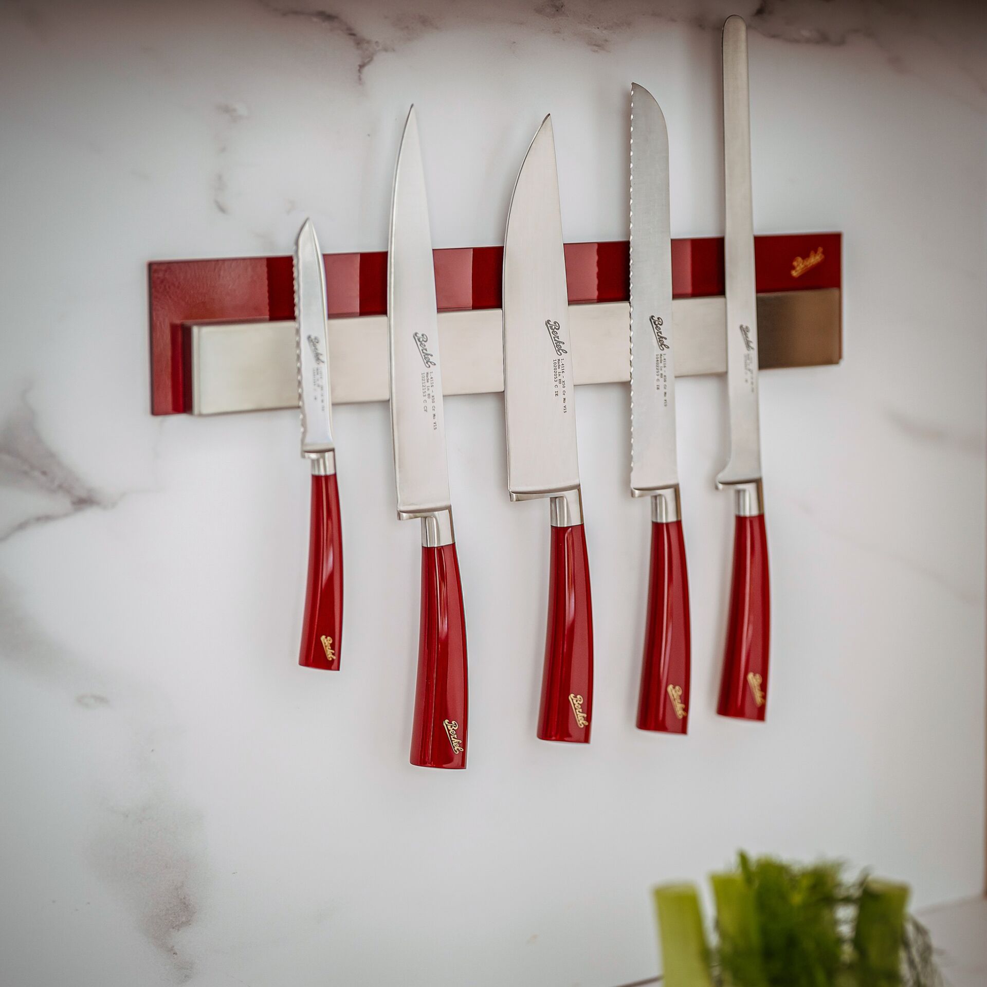 Küchenmesser, Messerset, Roter Griff, Kochmesser, Küchenwerkzeuge