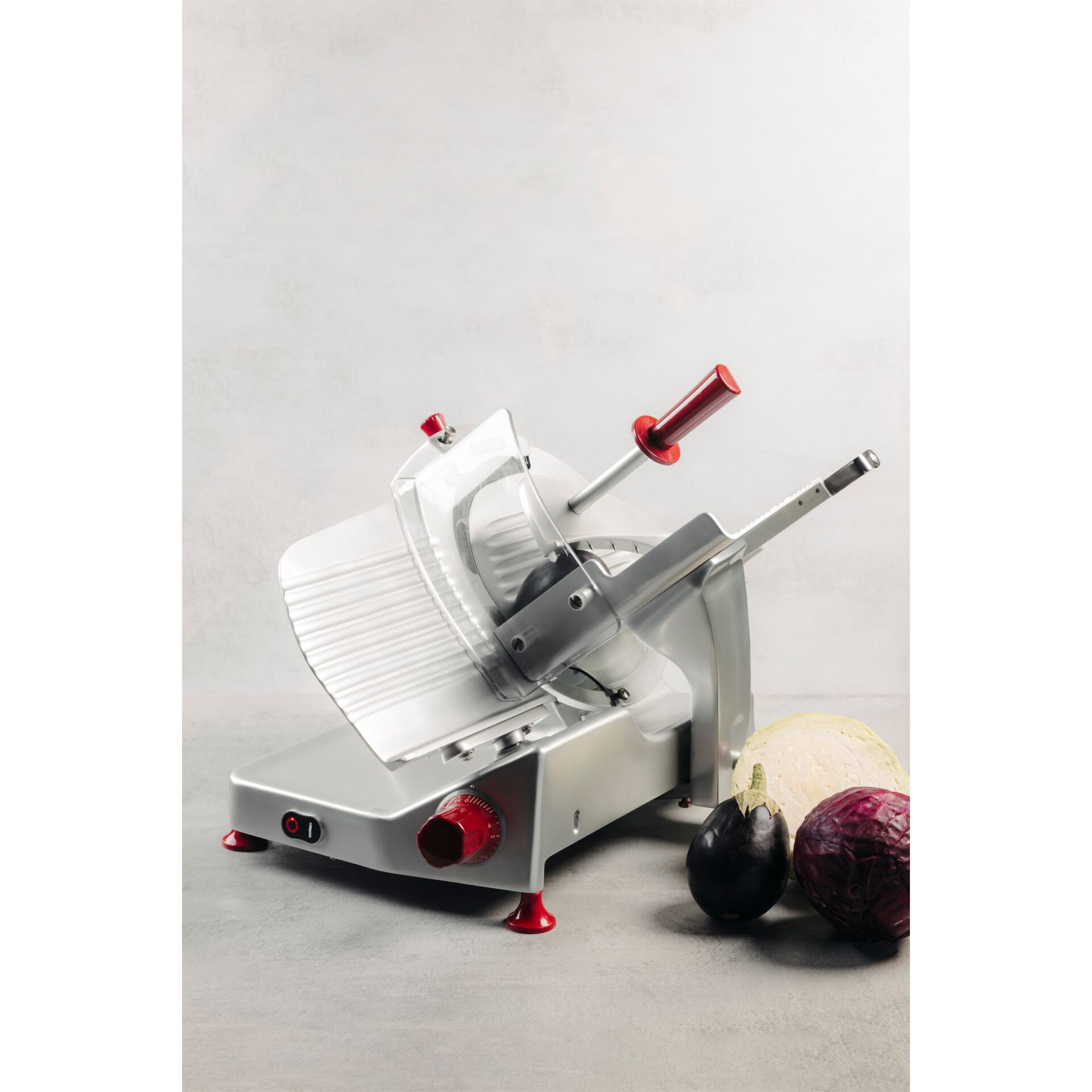 Schneidemaschine, Küchenmaschine, Schneidscheibe, Rot-grundiert, Gemüse