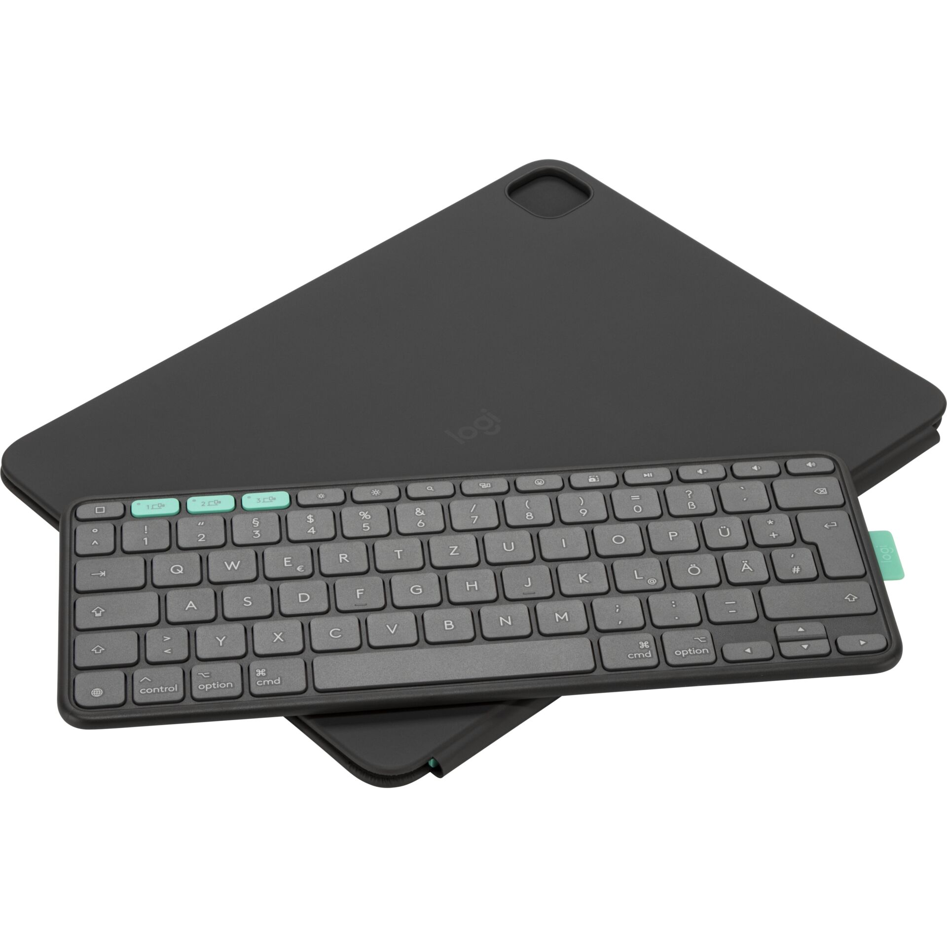 Tastaturhülle, Bluetooth-Tastatur, Klapp-Design, Schwarz, Kensington-ähnlich