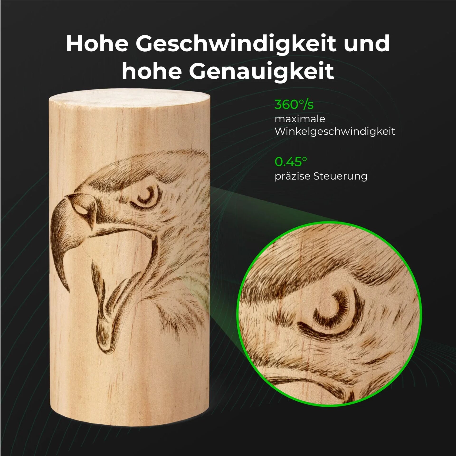 Holzrohr, Eagle head, Holztafel, Gravur, Holzschnitt