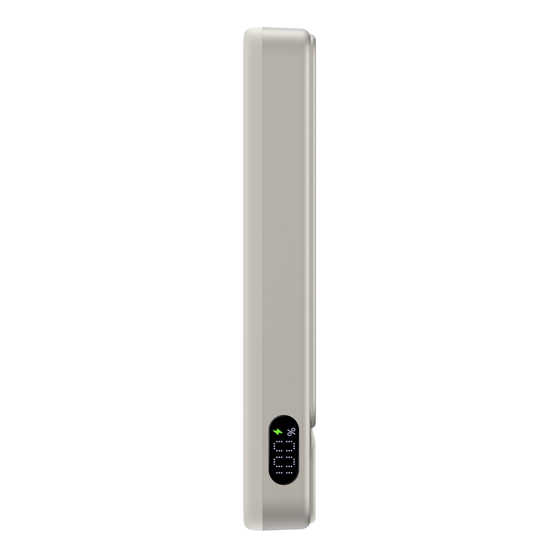 Power Bank, USB-C, LED Display, Slim, Silber