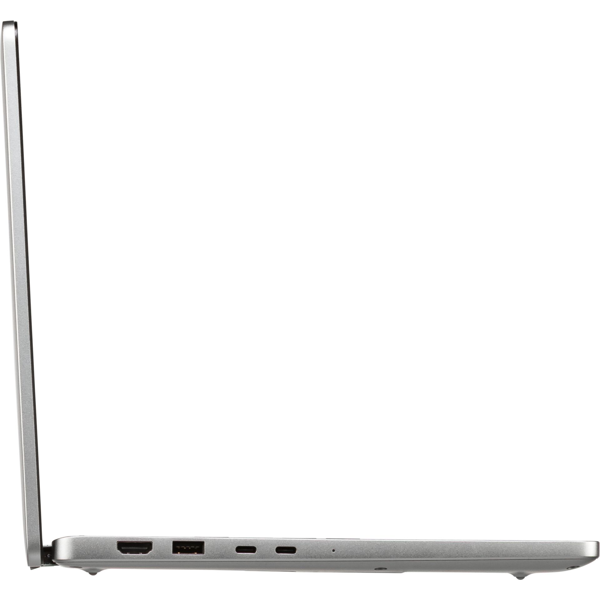 Laptop, silberfarben, HDMI-Anschluss, USB-A-Anschluss, USB-C-Anschluss