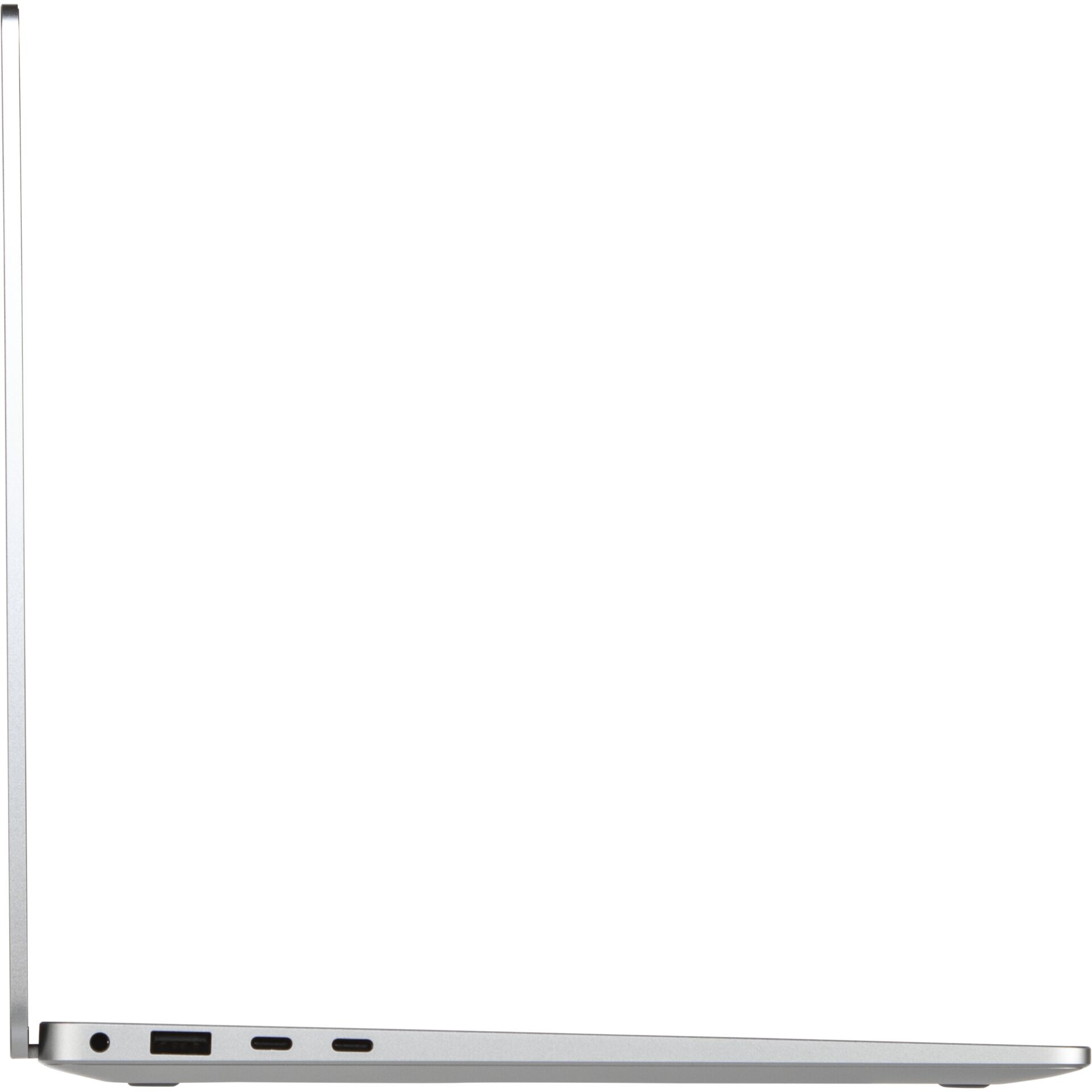 laptop, silber, Seitenansicht, USB-C Anschlüsse, dünnes Profil
