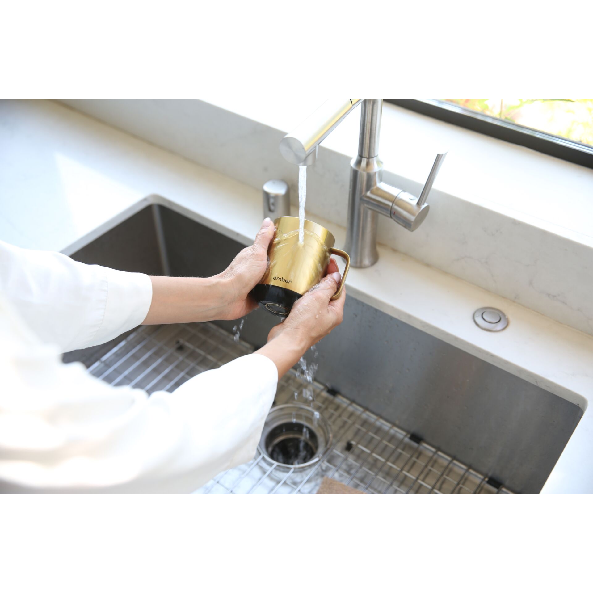 Sinken, Waschbeckenhahn, Körperteil, Hand, Person