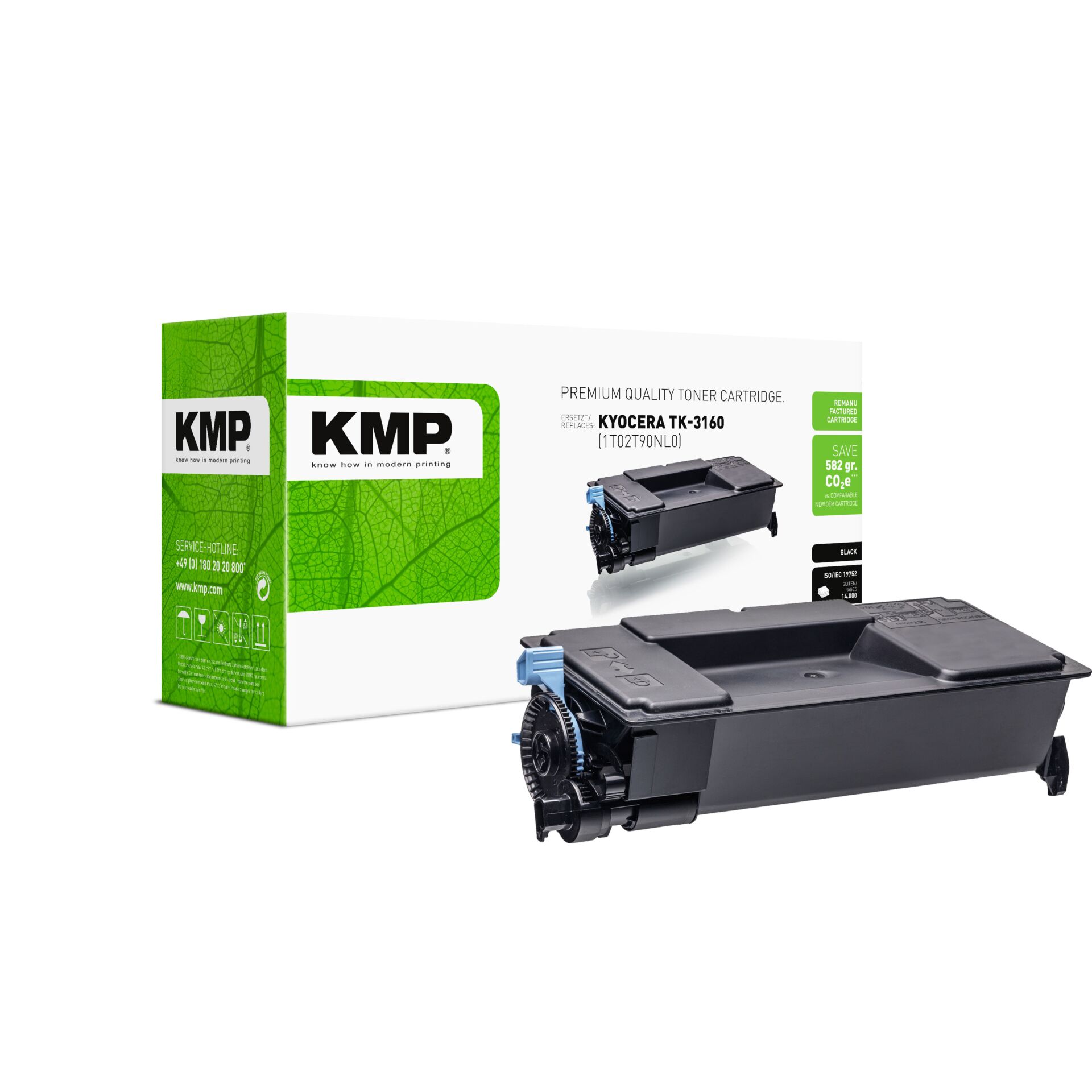Adapter, Elektronik, Computer-Ausrüstung, Computerausrüstung, Tonerpatrone, Kompakt Toner, KMP, TK-3160, Schwarz