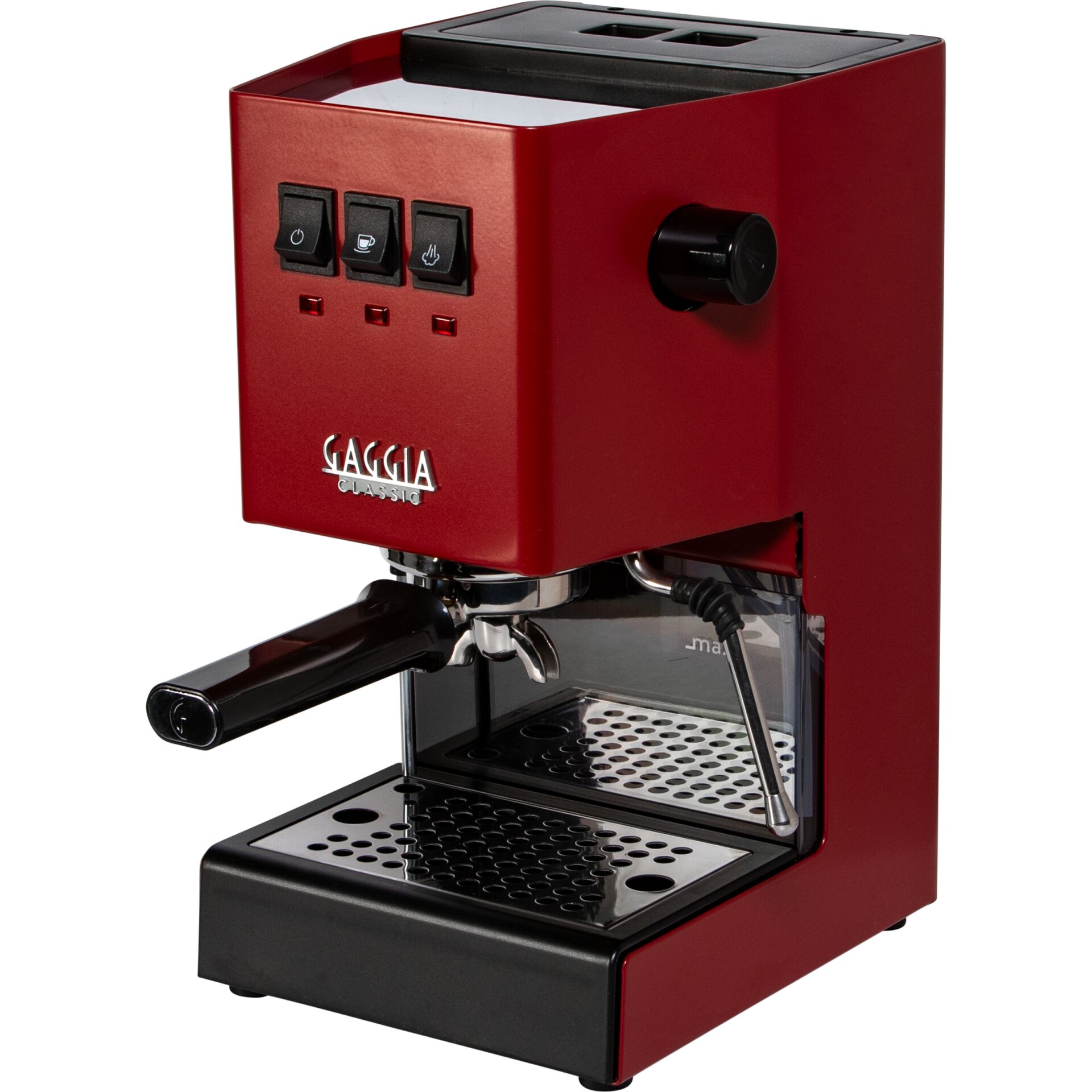 Espresso-Maschine, Rot, Tassenwärmer, Stromanschluss, Front-Tischplatte