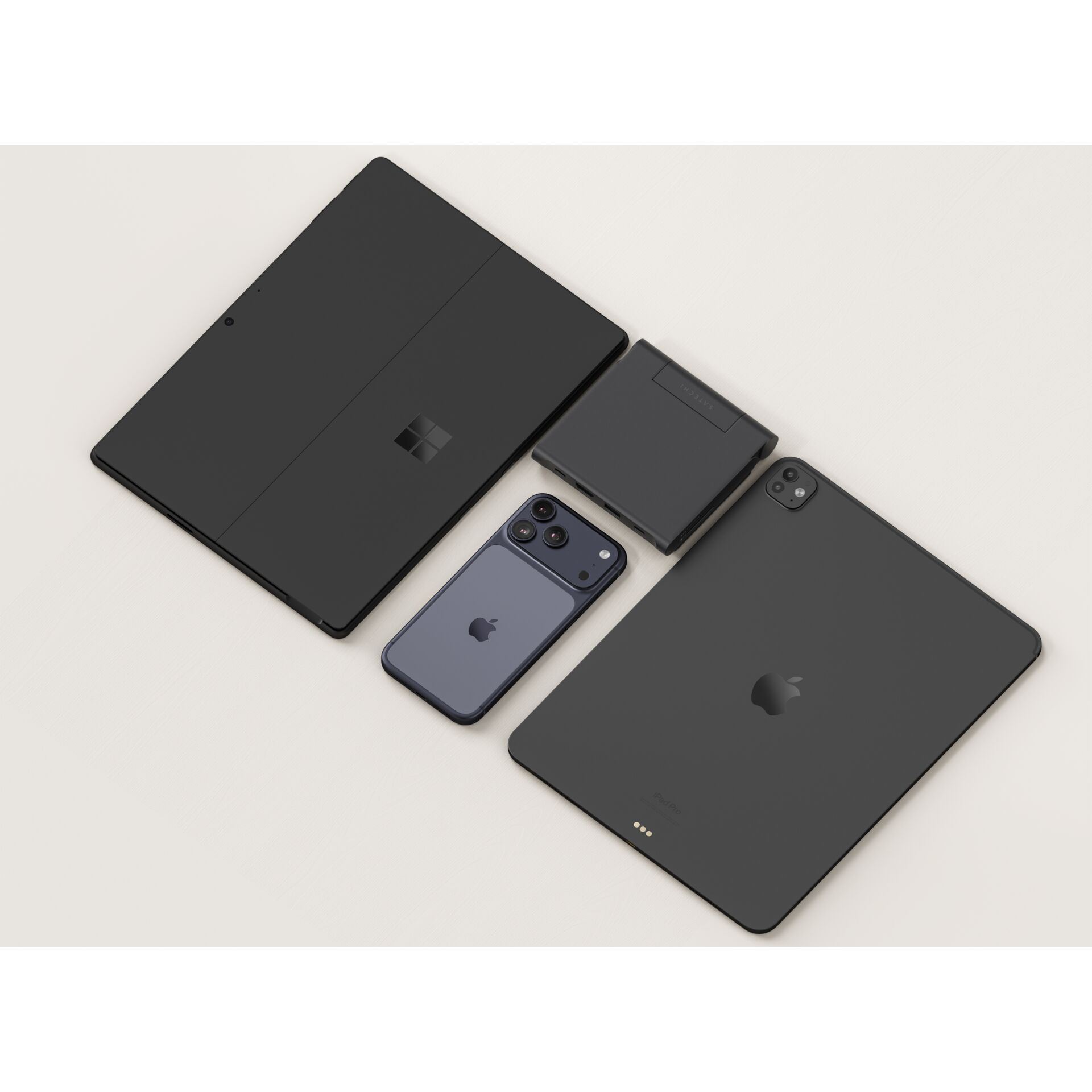 tablet, laptop, iPad, phone, dunkelgrau