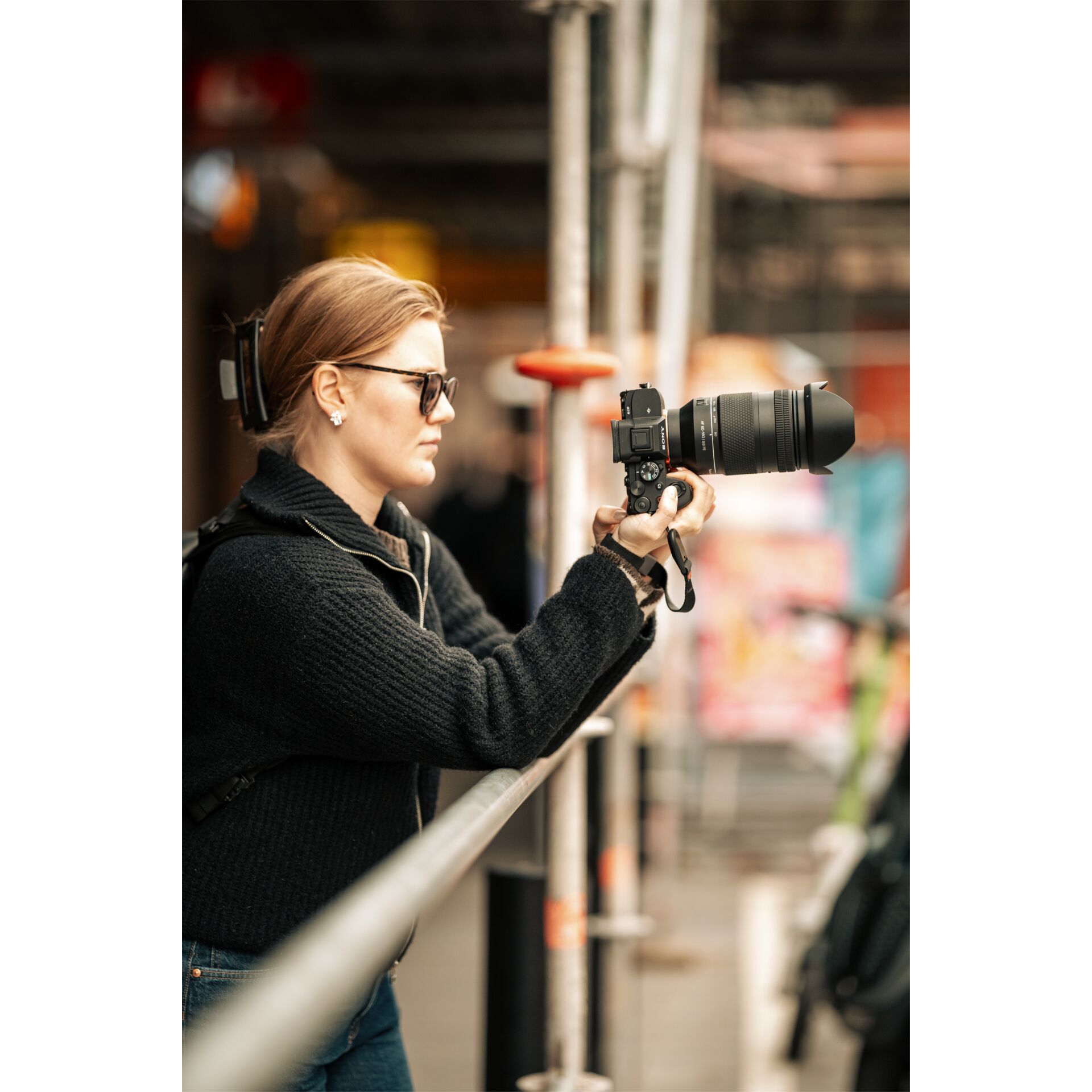 Kamera, Spiegelreflex, Spiegelkamera, Objektiv, Fotografin