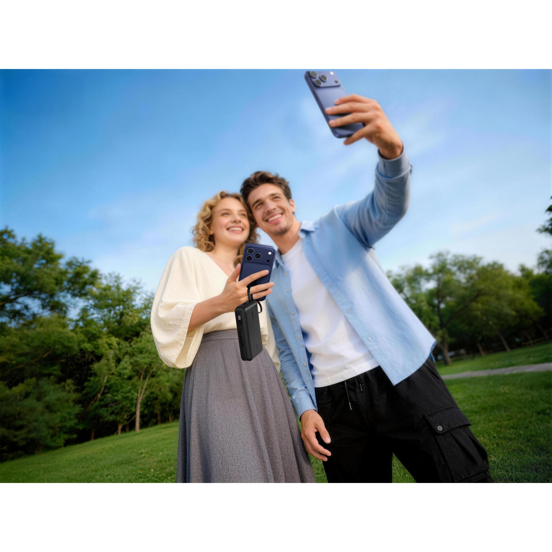 smartphone, selfie, gimbal, outdoor, couple