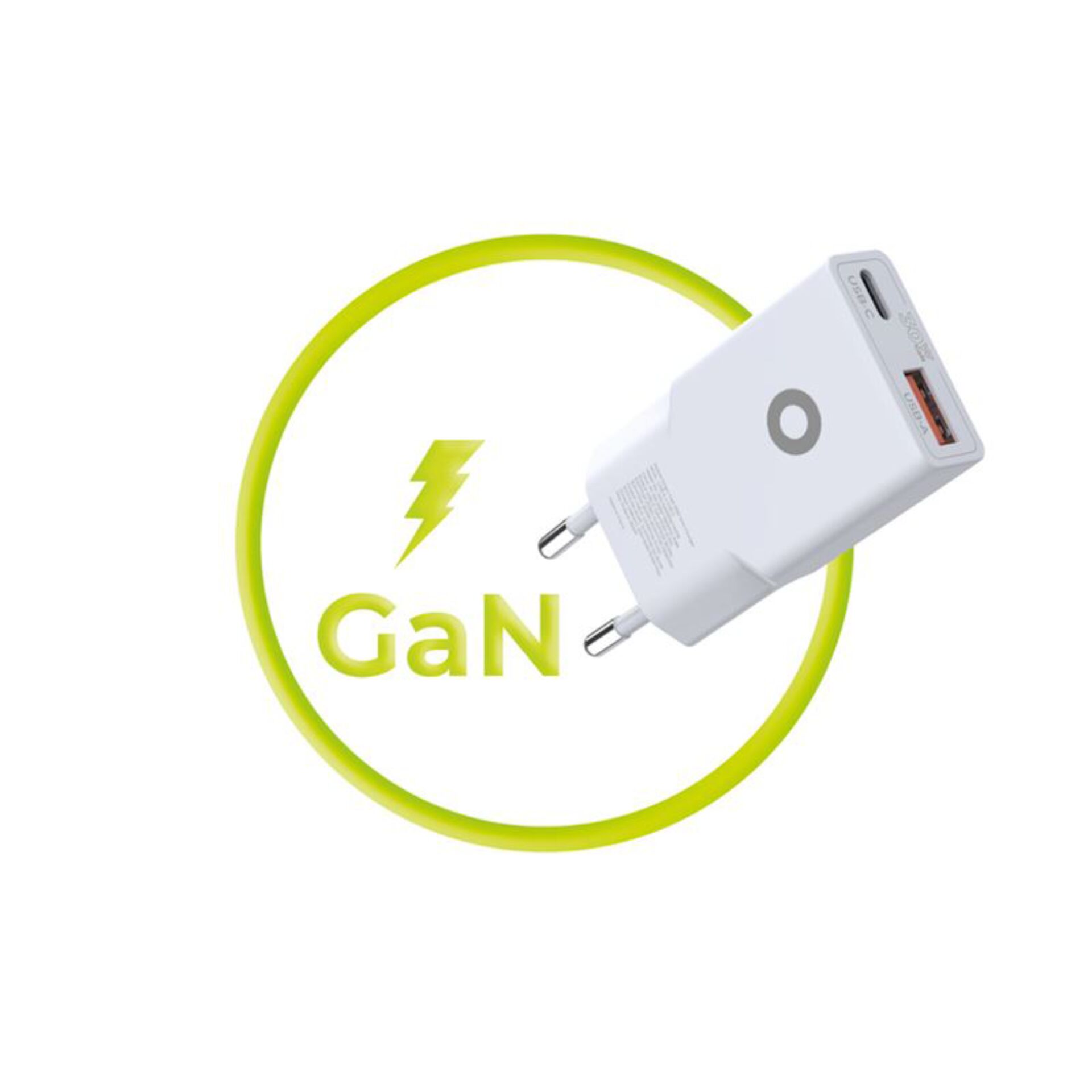 GaN, Ladegerät, USB-C, Schnellladung, White