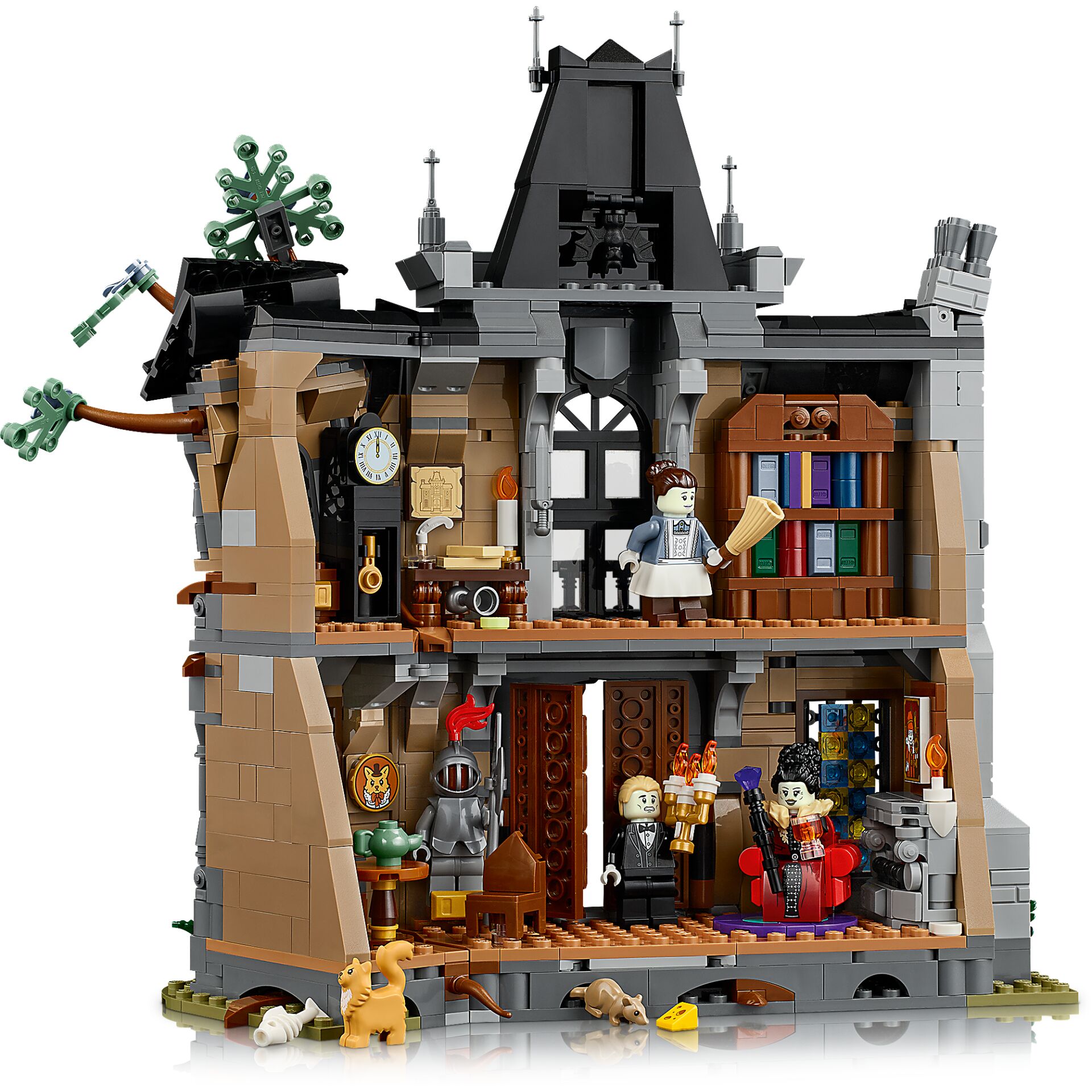 Schloss, Lego, Minifiguren, Bibliothek, Fasswerk