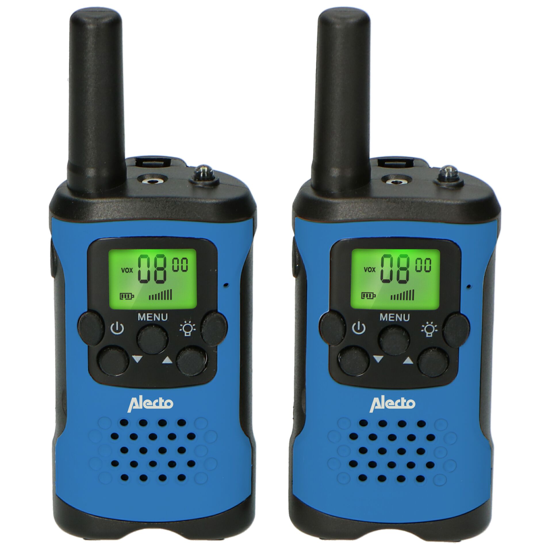 Walkie-talkie, Zwei-Wege-Funkgerät, Blaues Gerät, Tragbare Funkstation, LCD-Anzeige