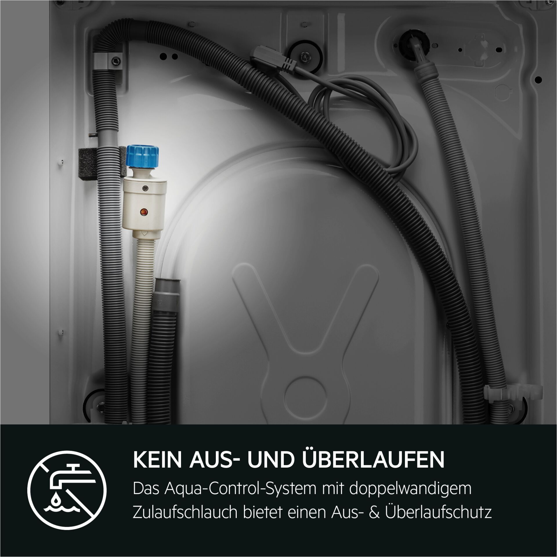 Waschmaschine, Wasseranschluss, Schlauch, Ventil, Rückfluss
