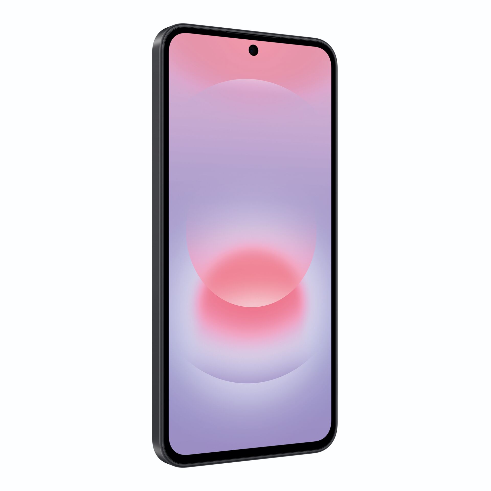 smartphone, Bildschirm, schwarzer Rahmen, Verlauf pink-lila, Frontkamera-Notice