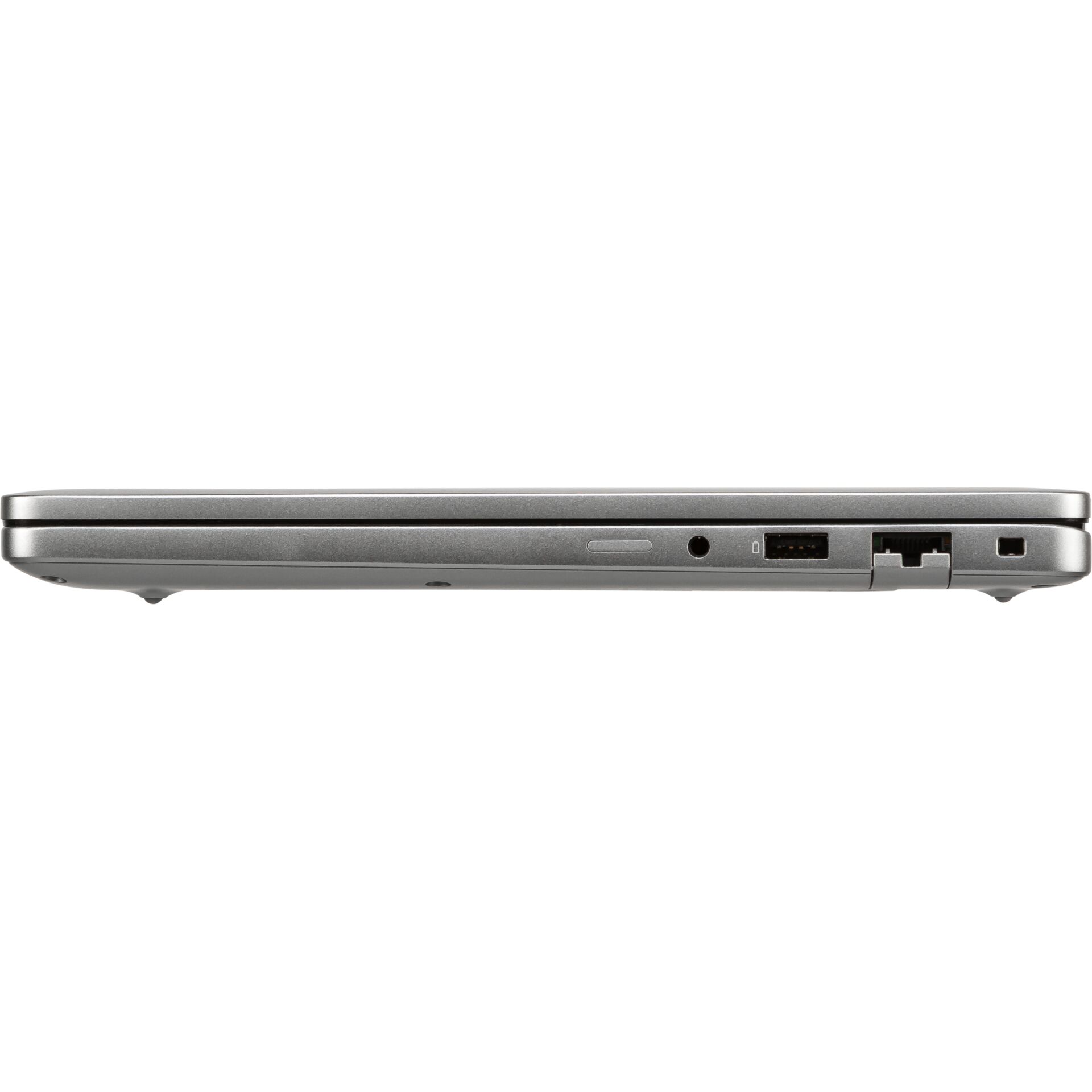 Laptop, Silber, USB-Anschluss, Ethernet-Anschluss, Kopfhöreranschluss