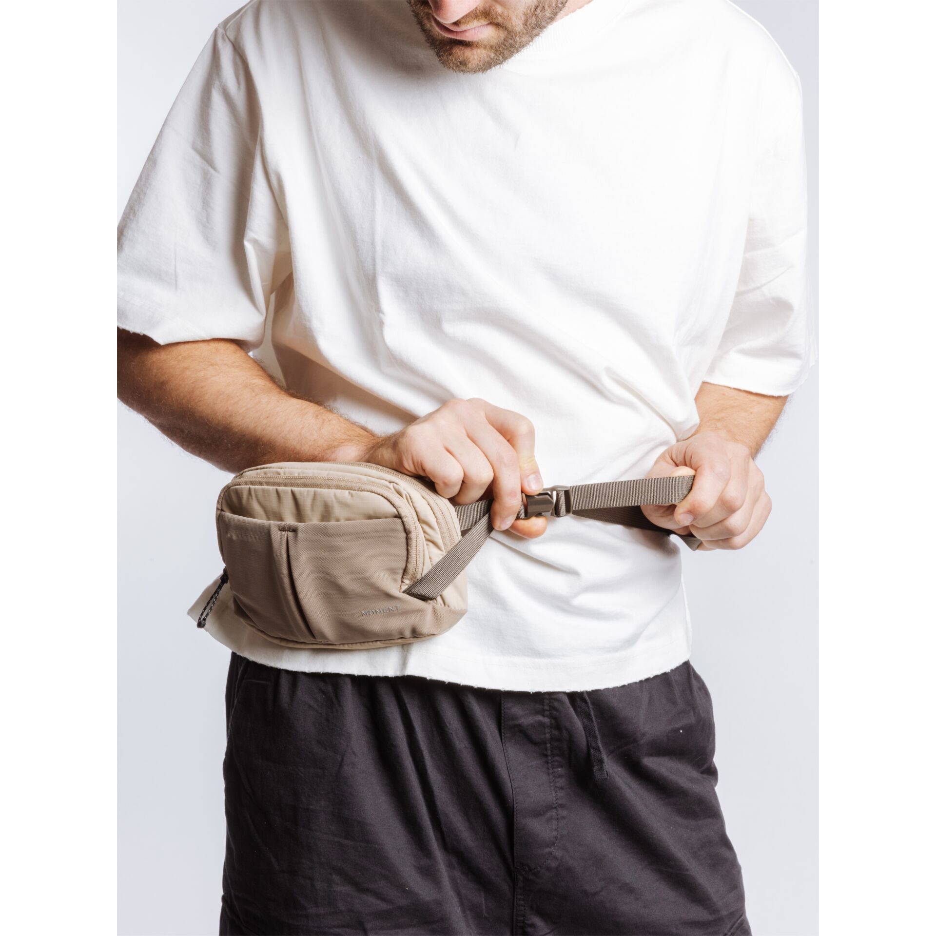 Hüfttasche, Taillentasche, Beige, VerstellbarerGurt, Gürteltasche