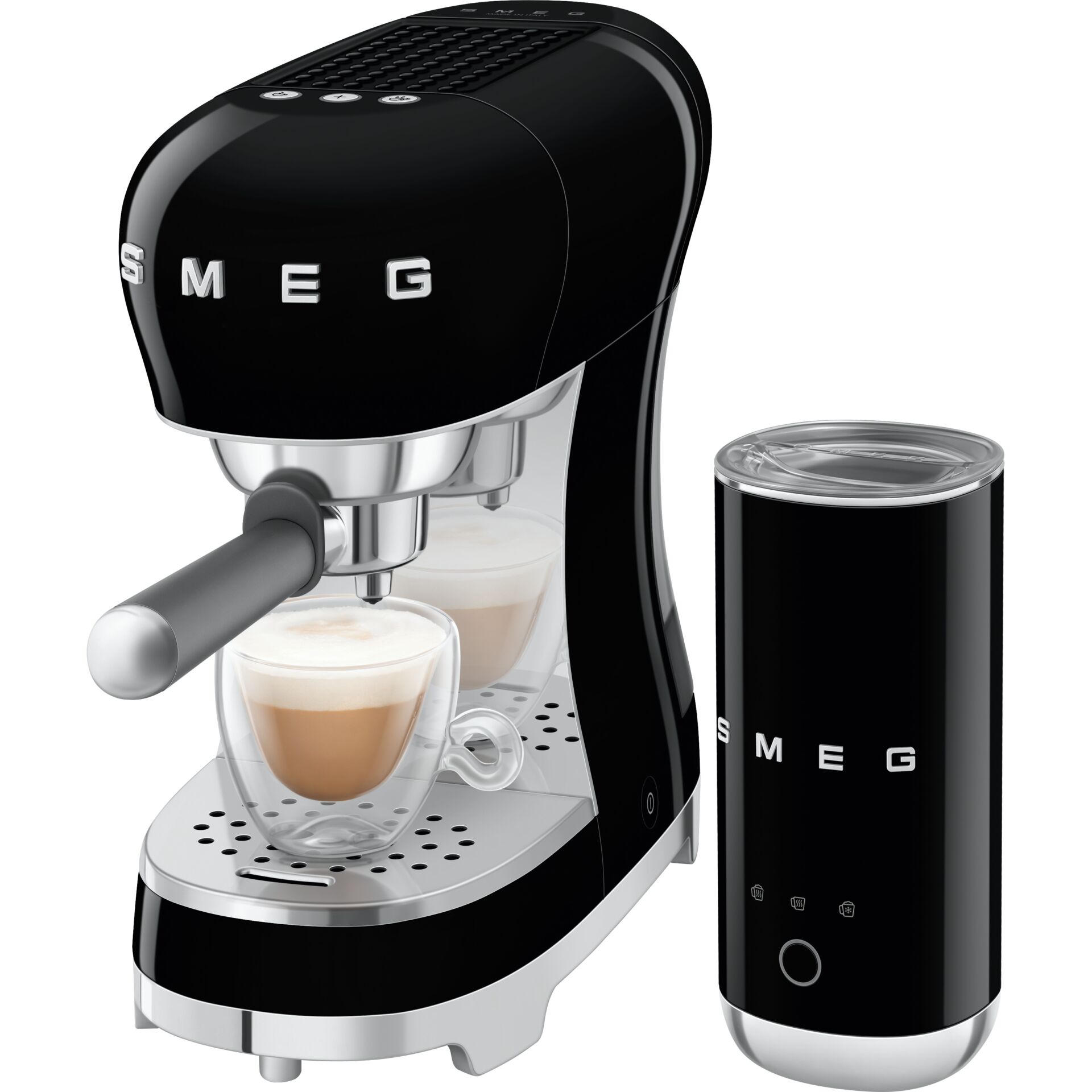 Espressomaschine, Kaffeemaschine, schwarz, Portafilter, Milchschaumbar