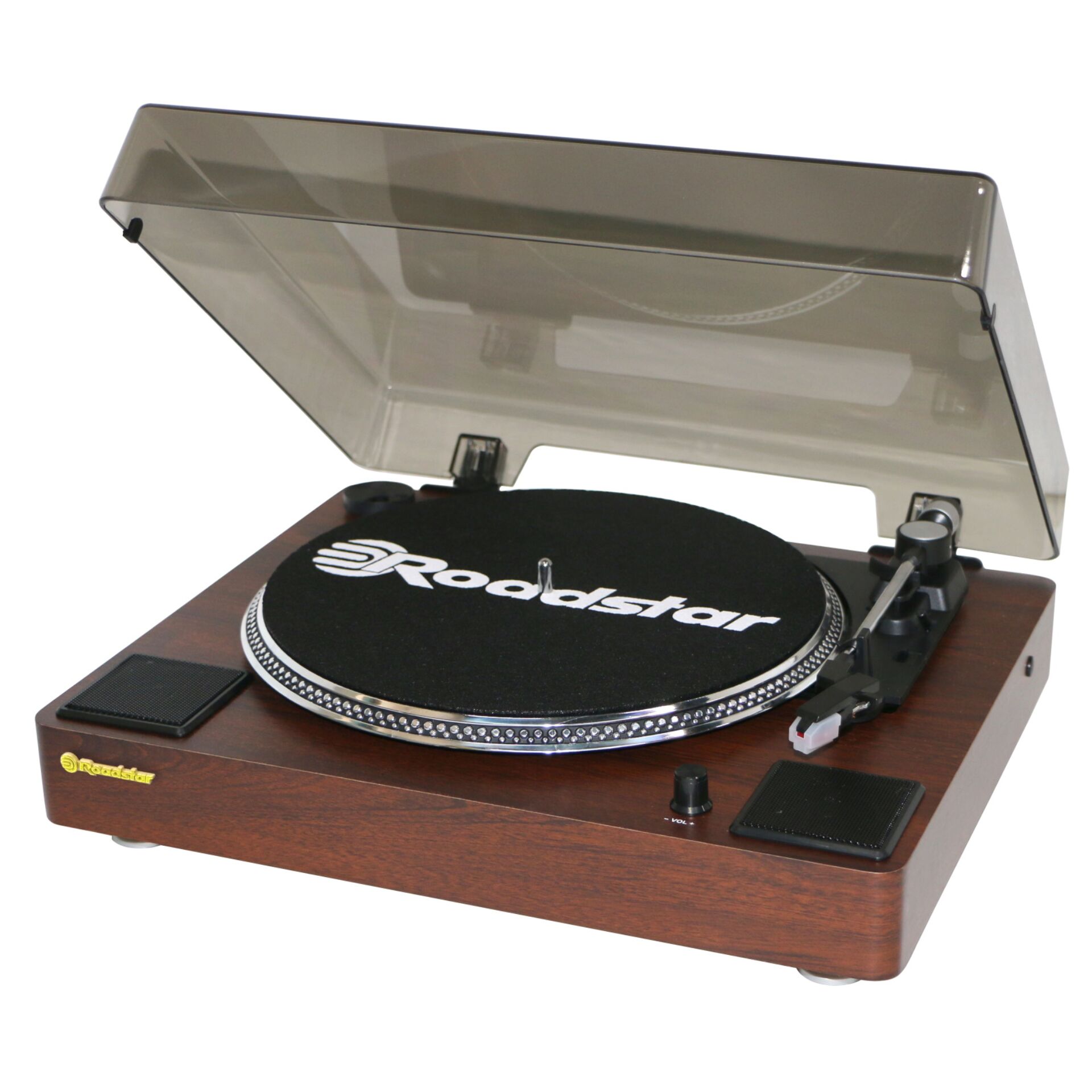 Plattenlaufwerk, Turntable, Holzoptik, Automatischer Plattenspieler, Plattenspieler mit Abdeckung