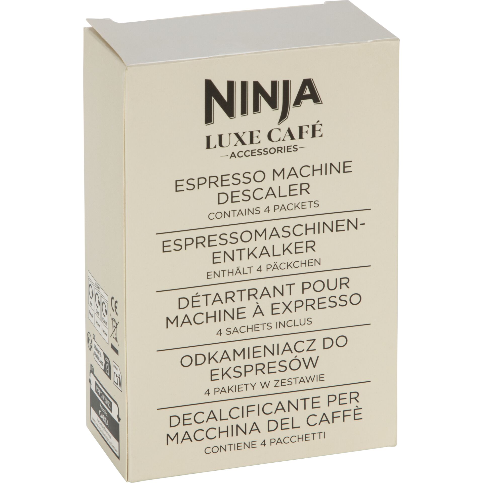 espresso, maschine, descaler, pakete, box