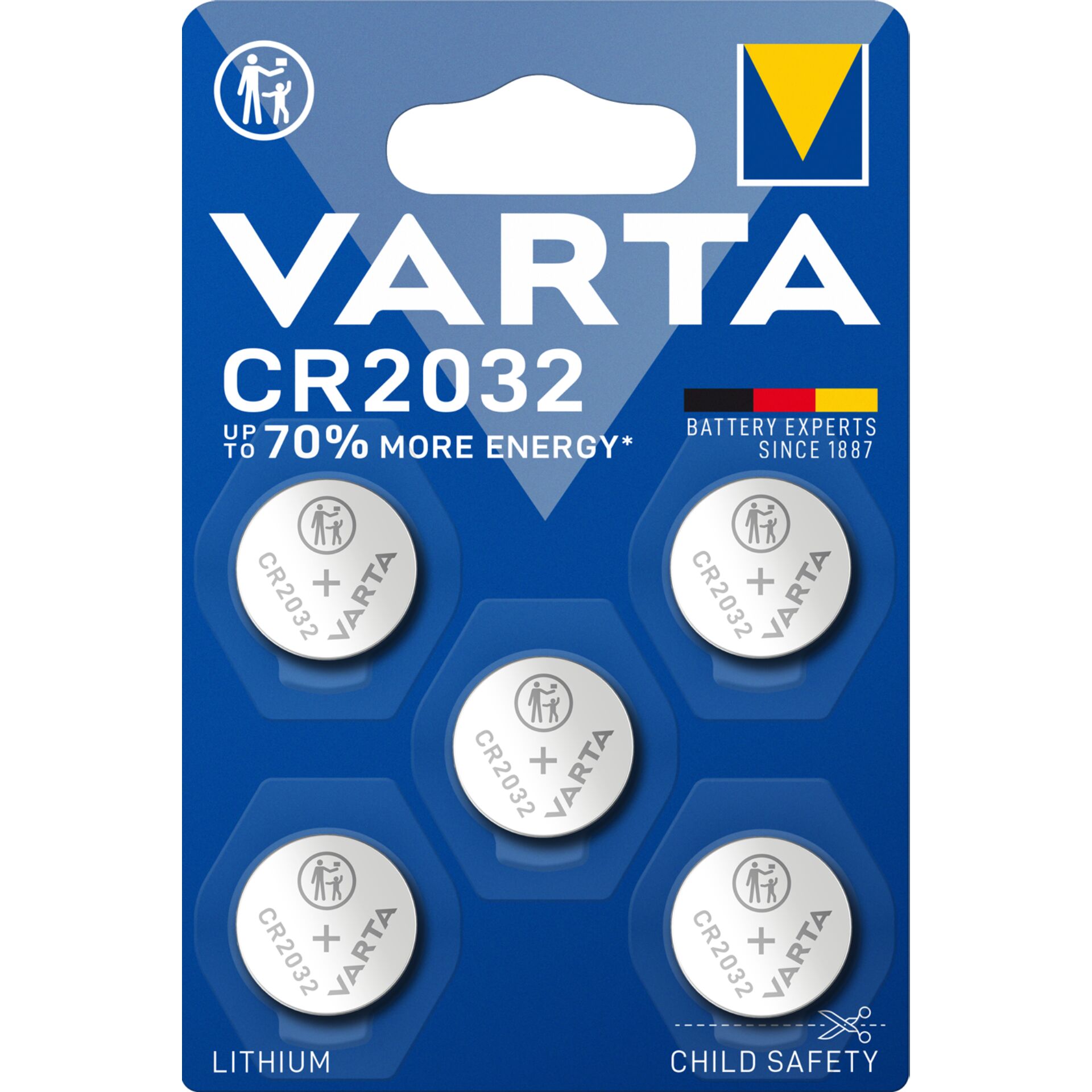 1x5 Varta electronic CR 2032  Lithium Knopfzelle 06032 101 415