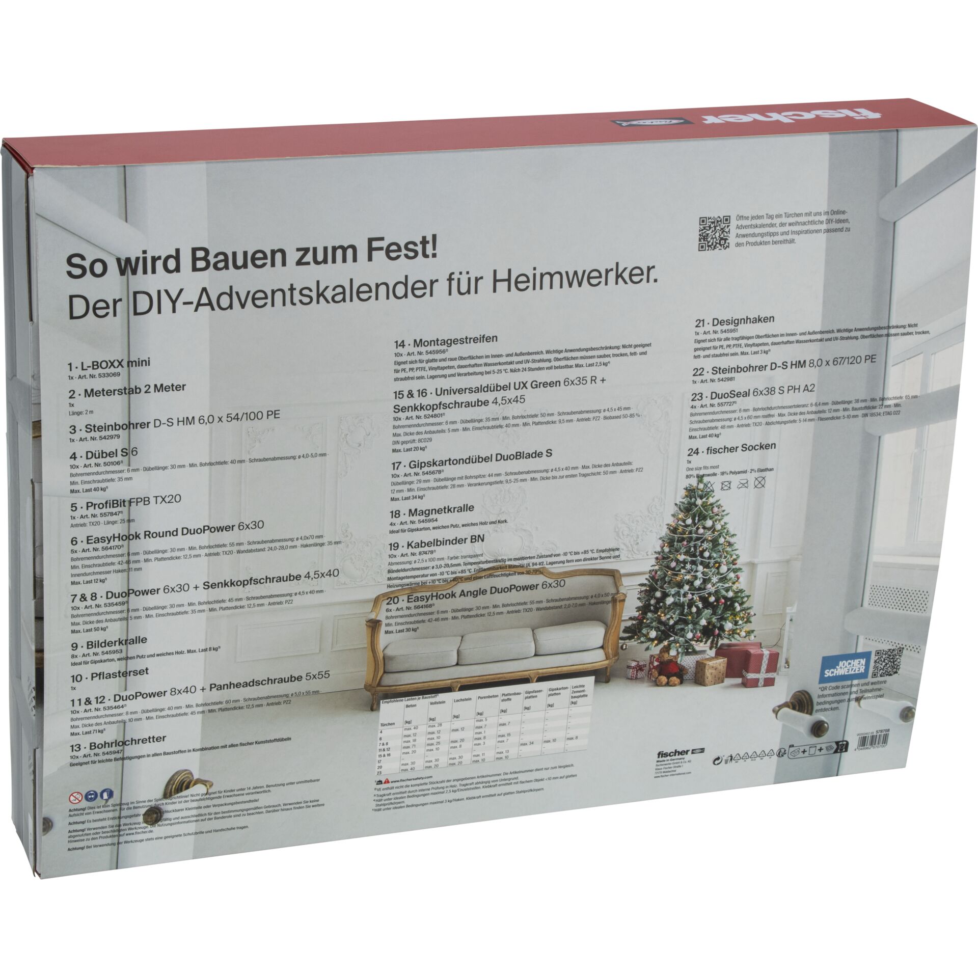 DIY-Kalender, Adventskalender, Heimwerker, Wohnzimmer, Weihnachtsbaum