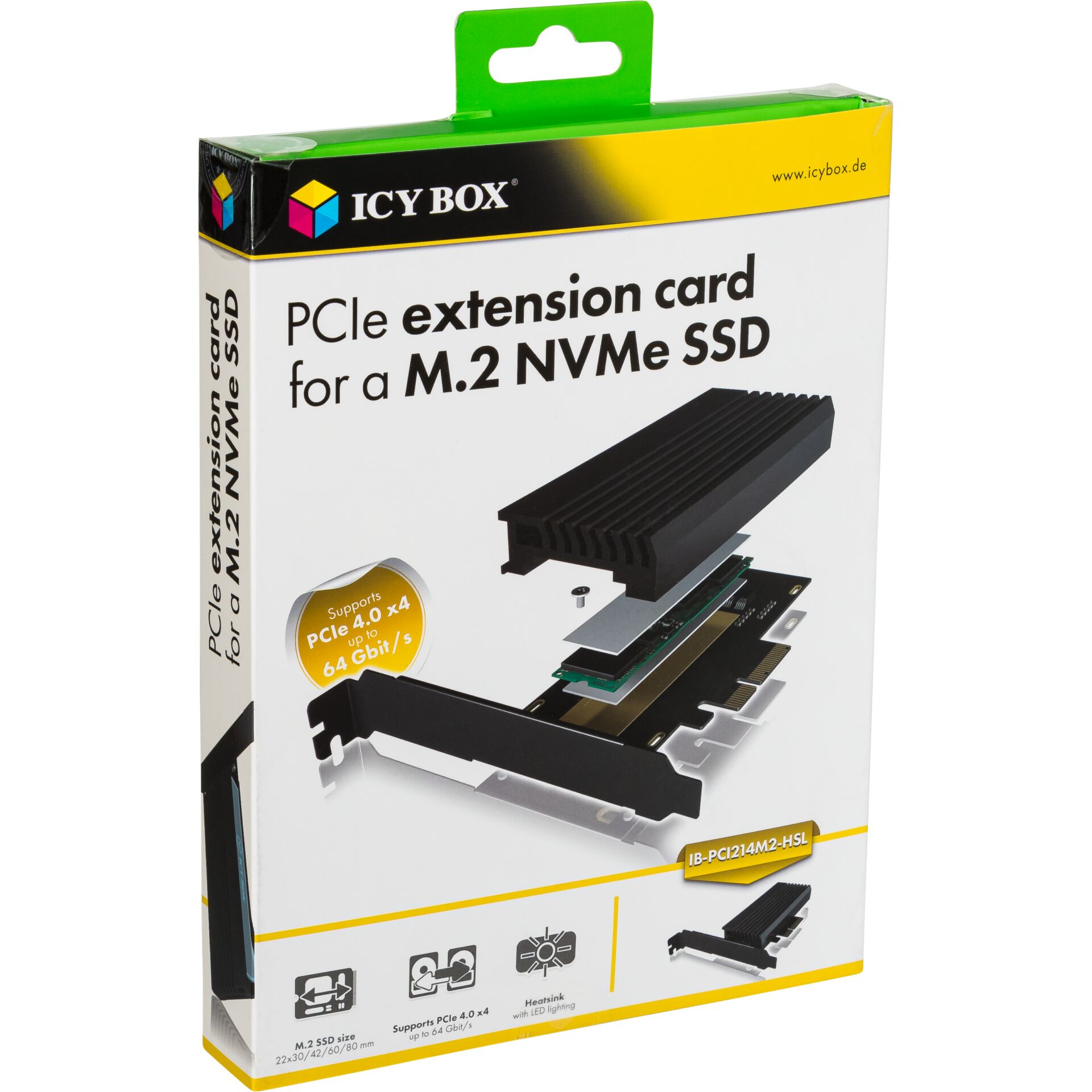 ICY BOX IB-PCI214M2-HSL  1x M2 PCIe zu 4x PCIe 4.0 x4