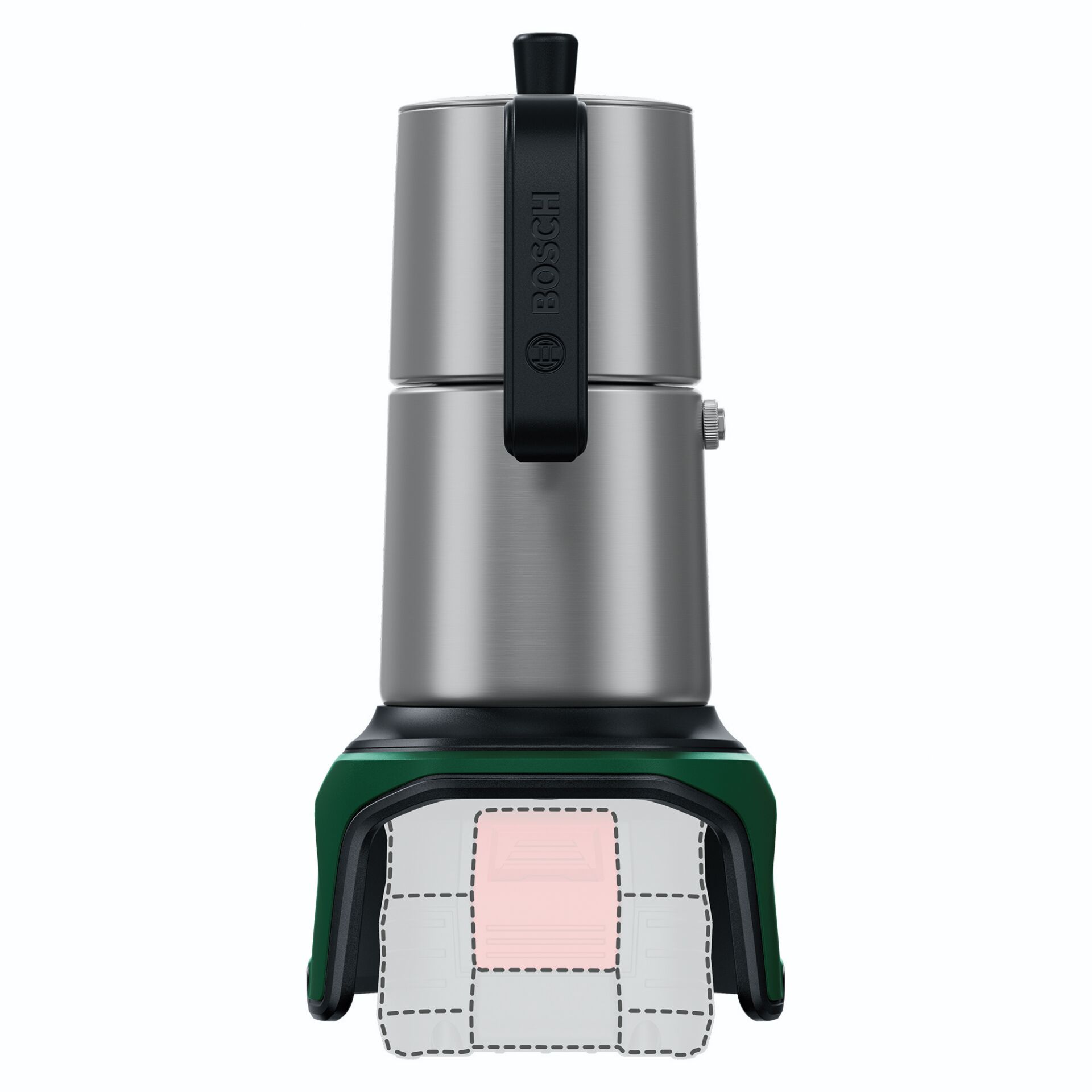 Espresso Maker, Stovetop Espresso, Moka Pot, Stainless Steel, Green Base