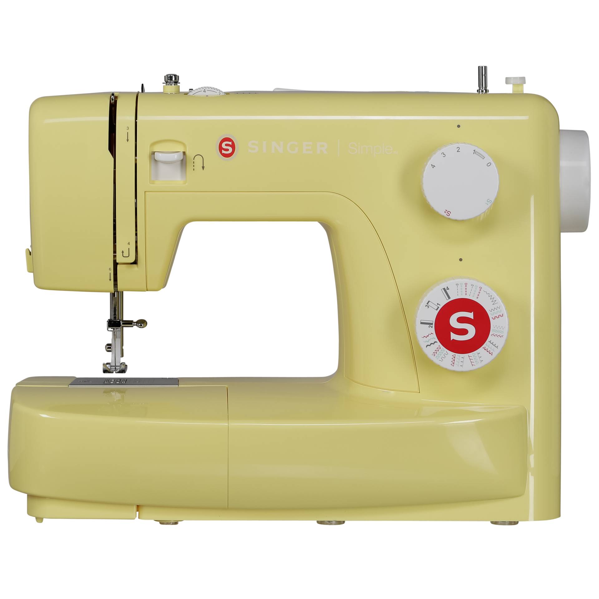 Nähmaschine, Sewing machine, gelb, Material?, Knopf?