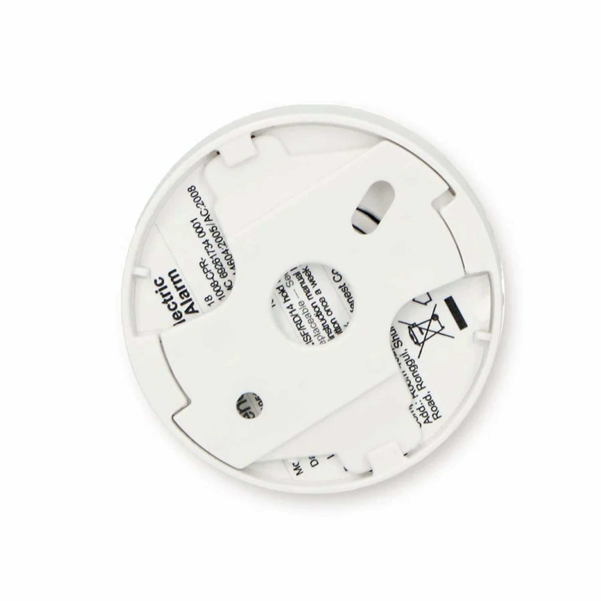 Rundschalter, Montageplatte, Brandmeldemechanismus, Deckel, Weißer Kunststoff