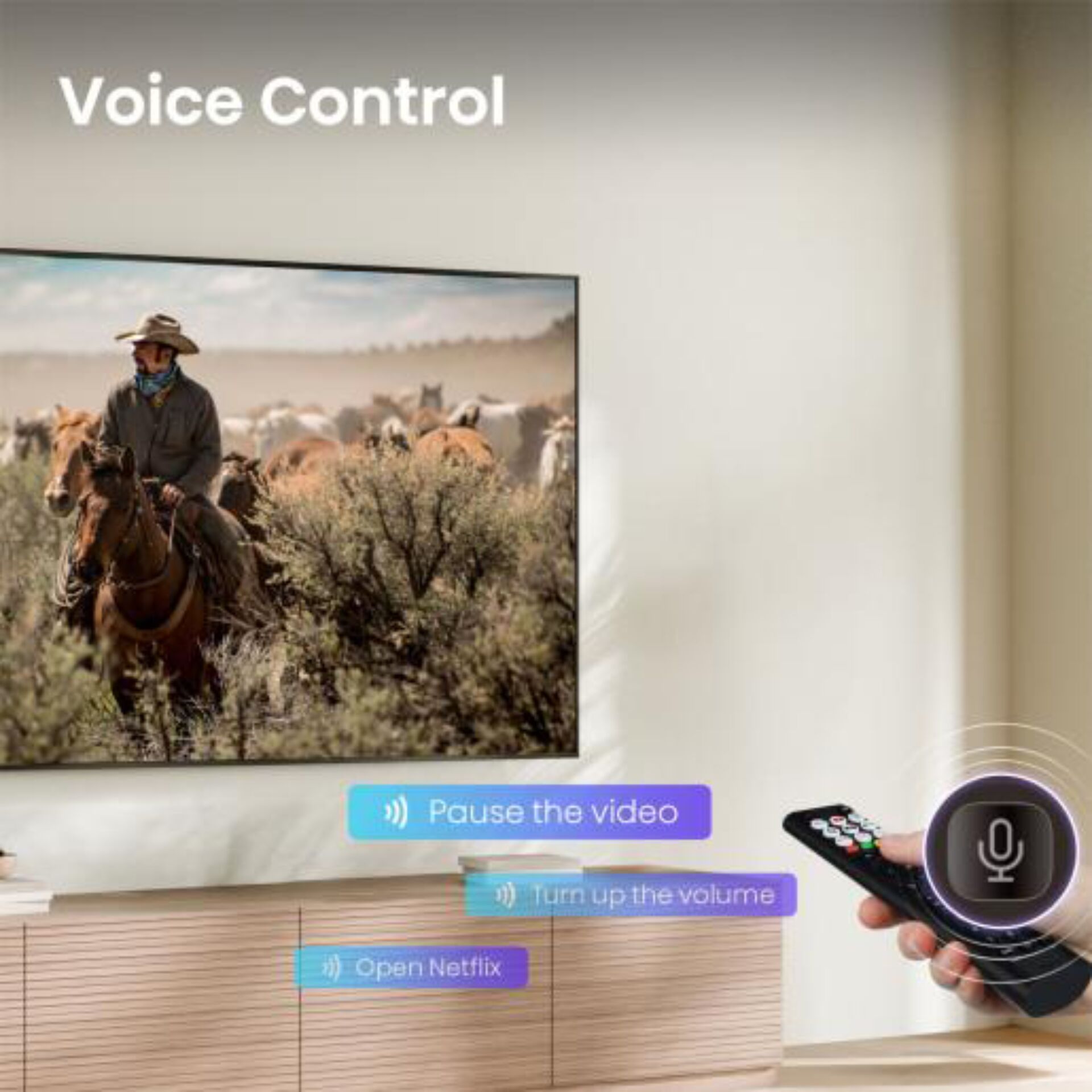 Voice control, TV, Remote control, Fernbedienung, Smart Home
