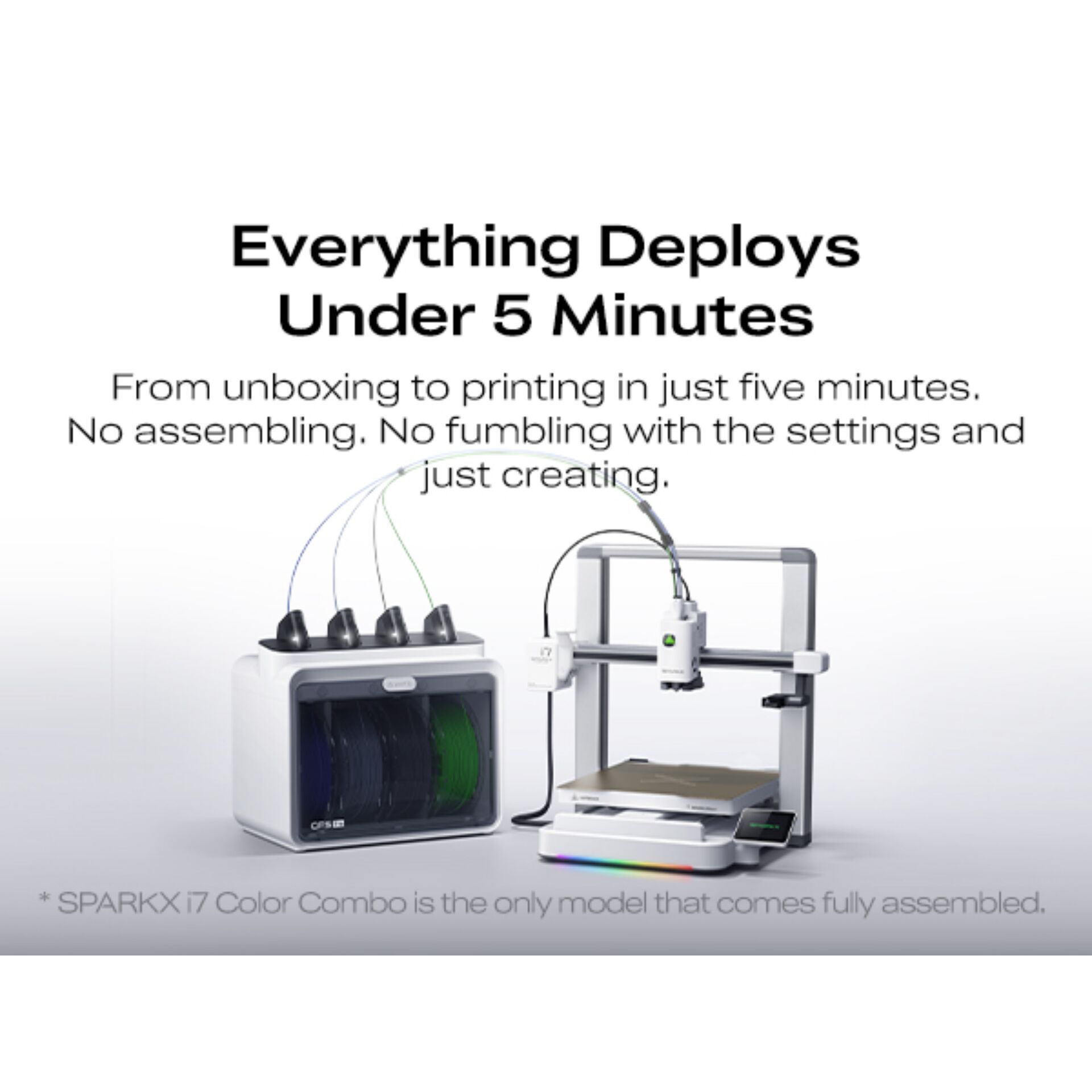 3D-Drucker, buntes Filament, Desktop-Setup, Doppel-Extruder, Druck-Kit