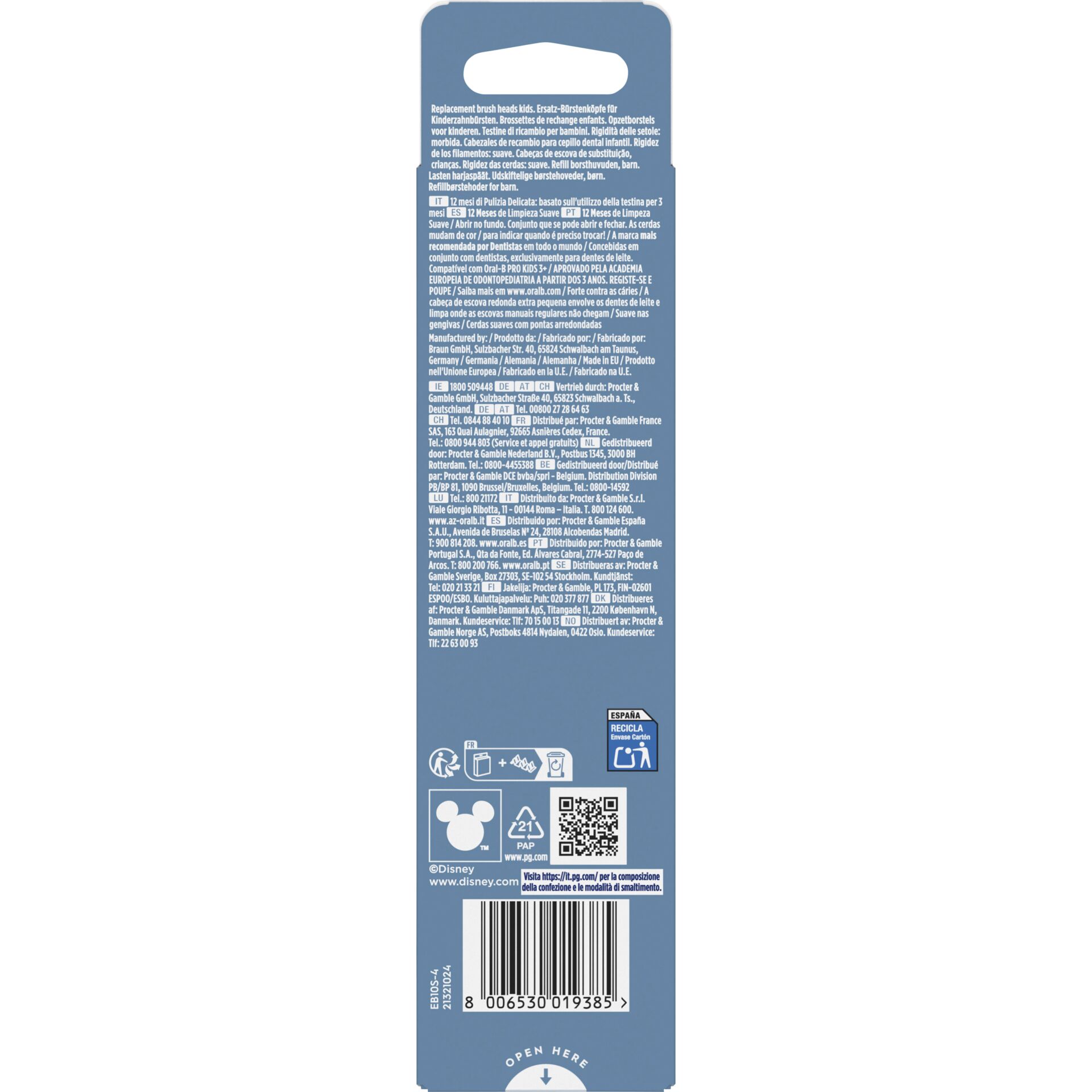 blauer verpackung, Disney, Barcode, Recycling-Symbol, Grifföffnung