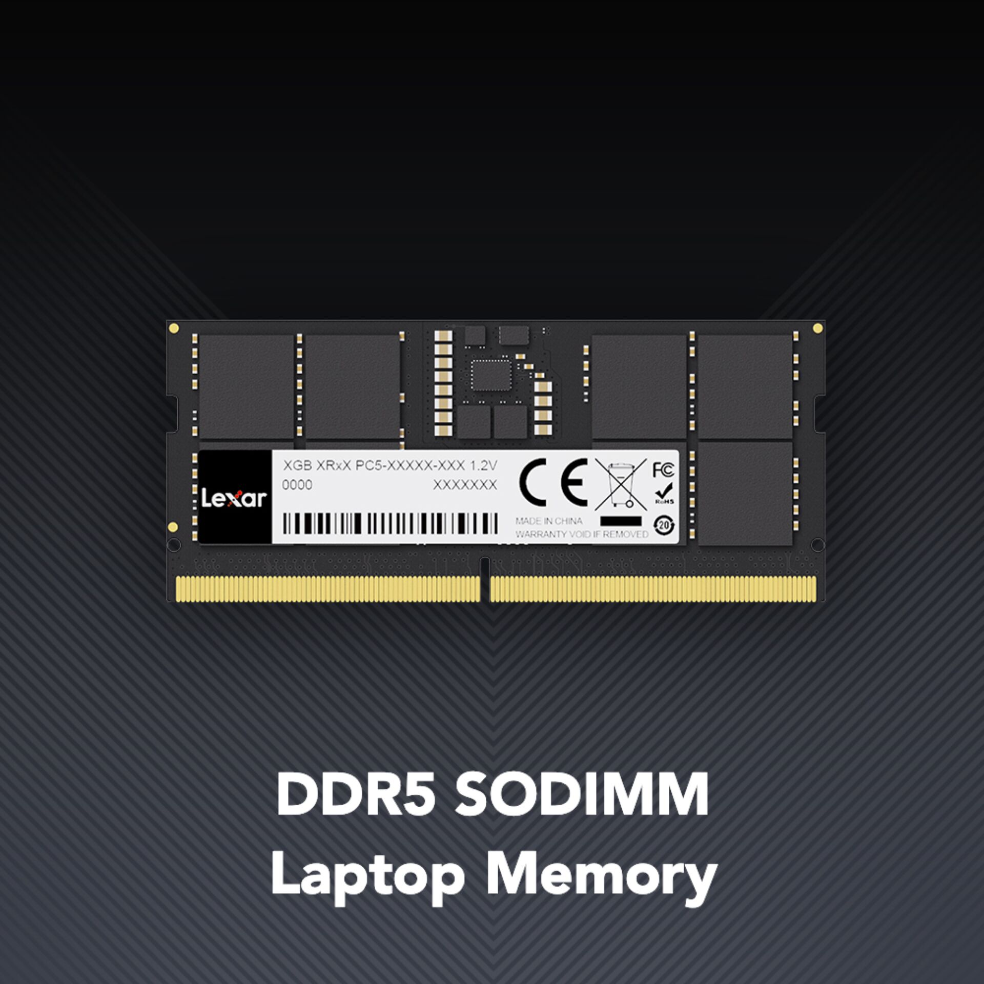 DDR5, SODIMM, Laptop Memory, RAM-Modul, goldene Kontakte