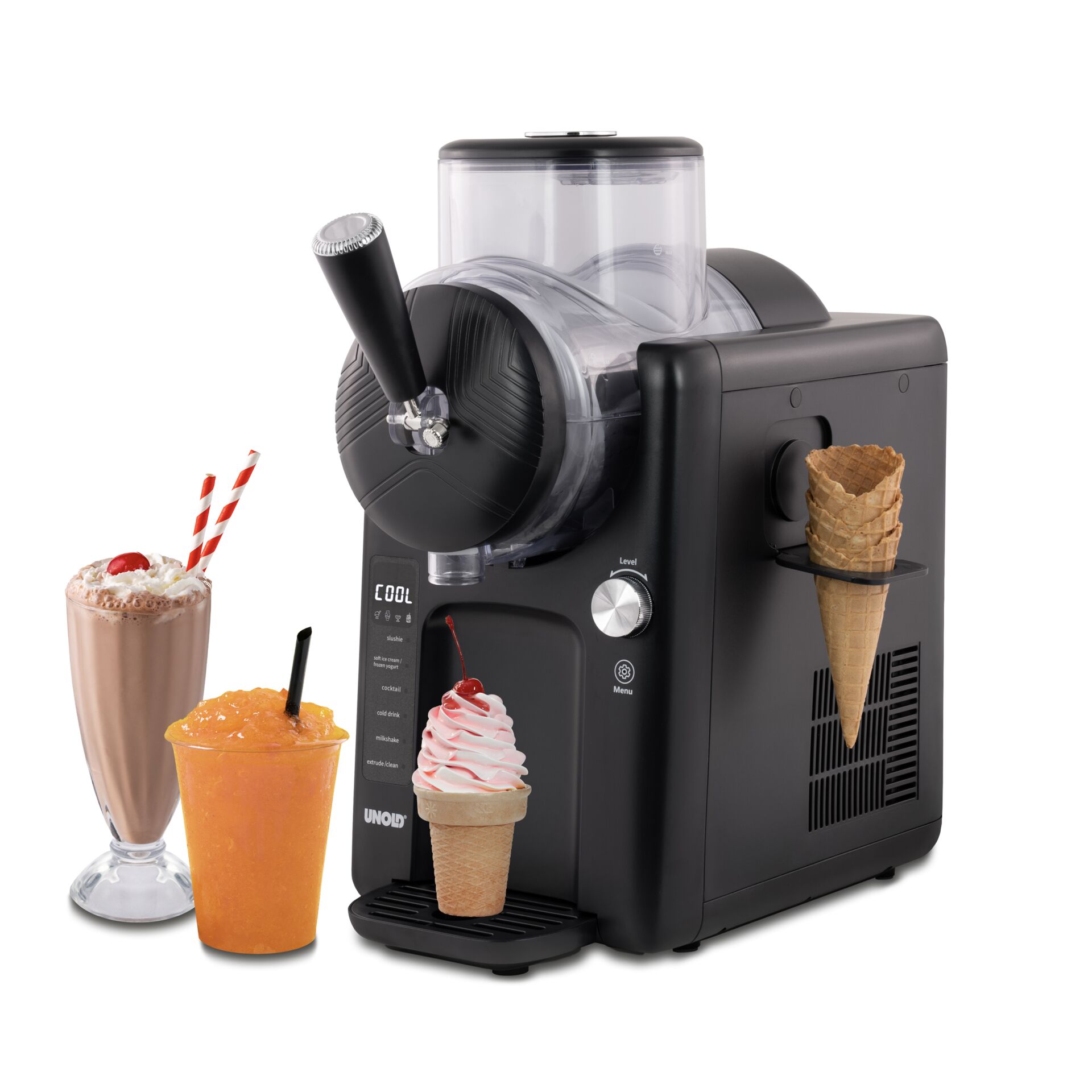 Eismaschine, Schokoladenmilch, Milchschaum, Eisbecher, Kaffeegetränk
